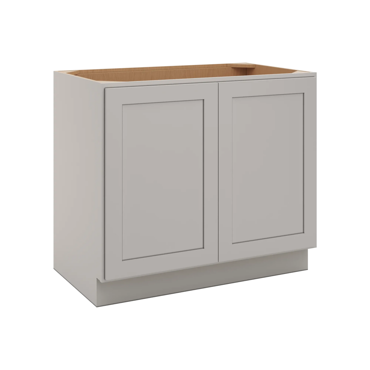 CNC Luxor 5-Piece Misty Grey 39" W Full Height Double Door Base Cabinet W/ 1 Pullout Shelf