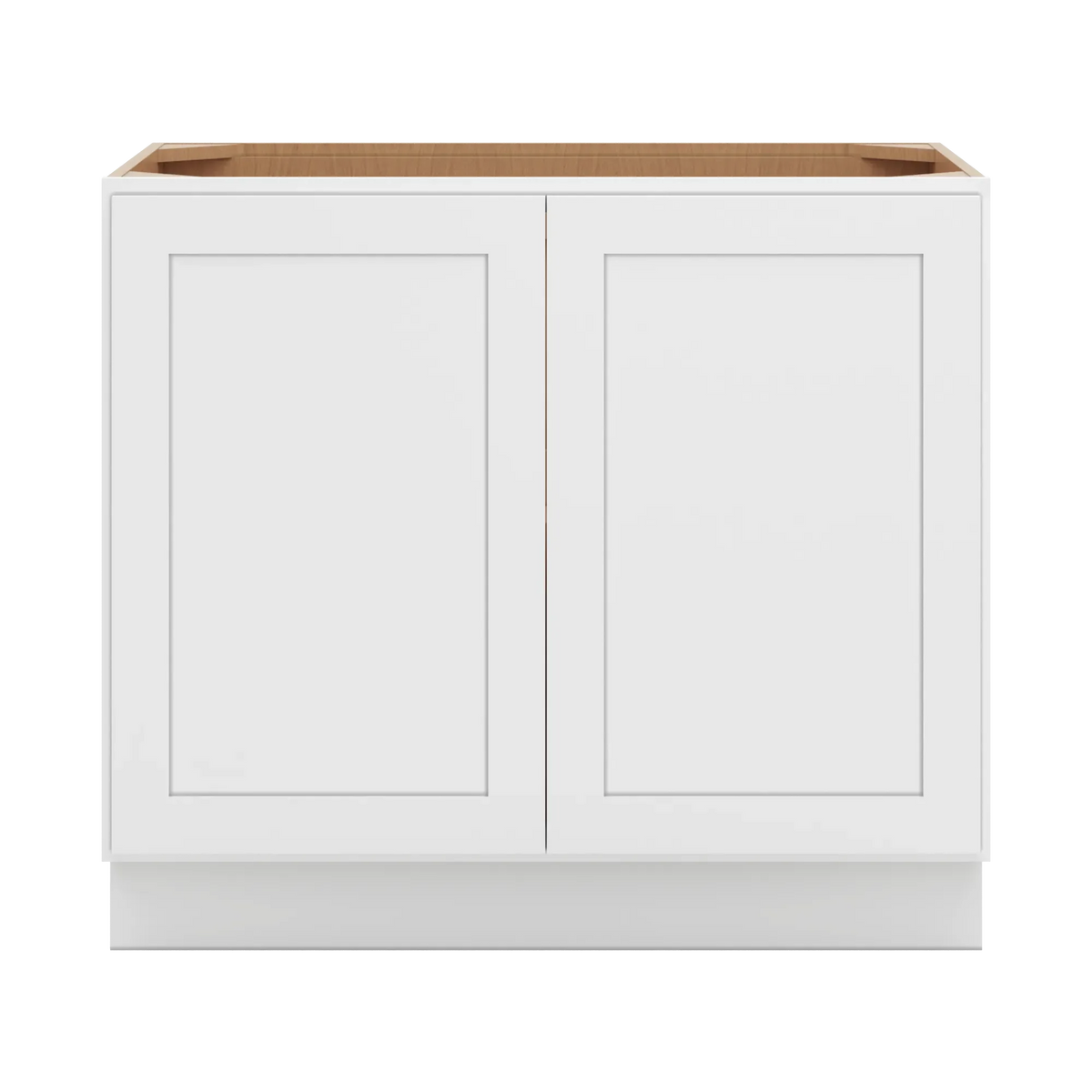 cnc luxor white 39 w full height double door base cabinet w 2 pullout shelf