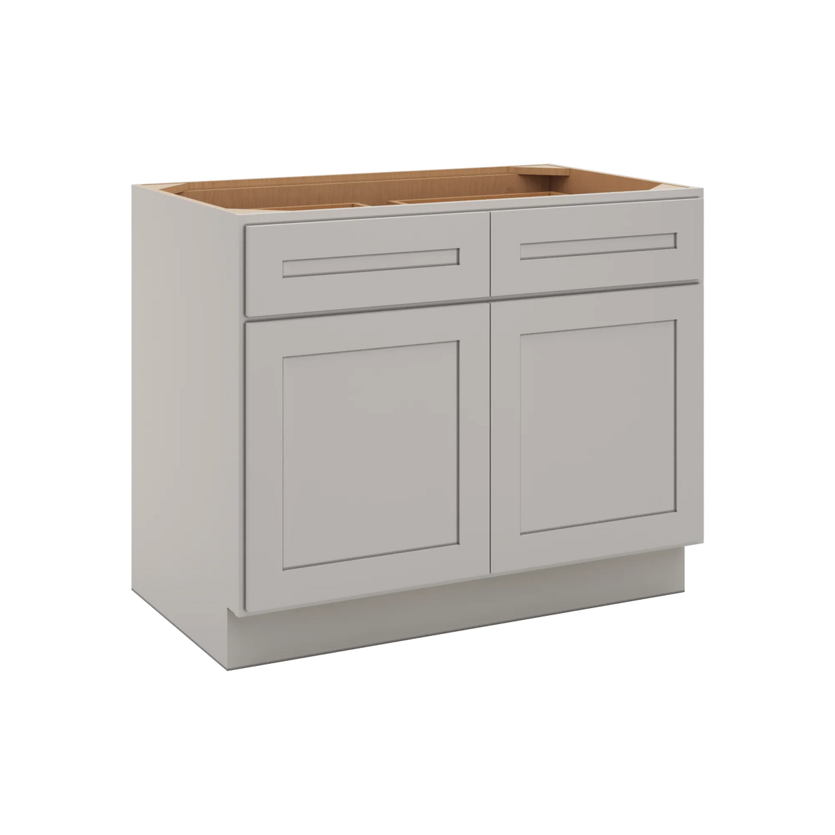 CNC Luxor 5-Piece Misty Grey 39" W X 32 1/2" H Double Door 2 Drawer Base Cabinet