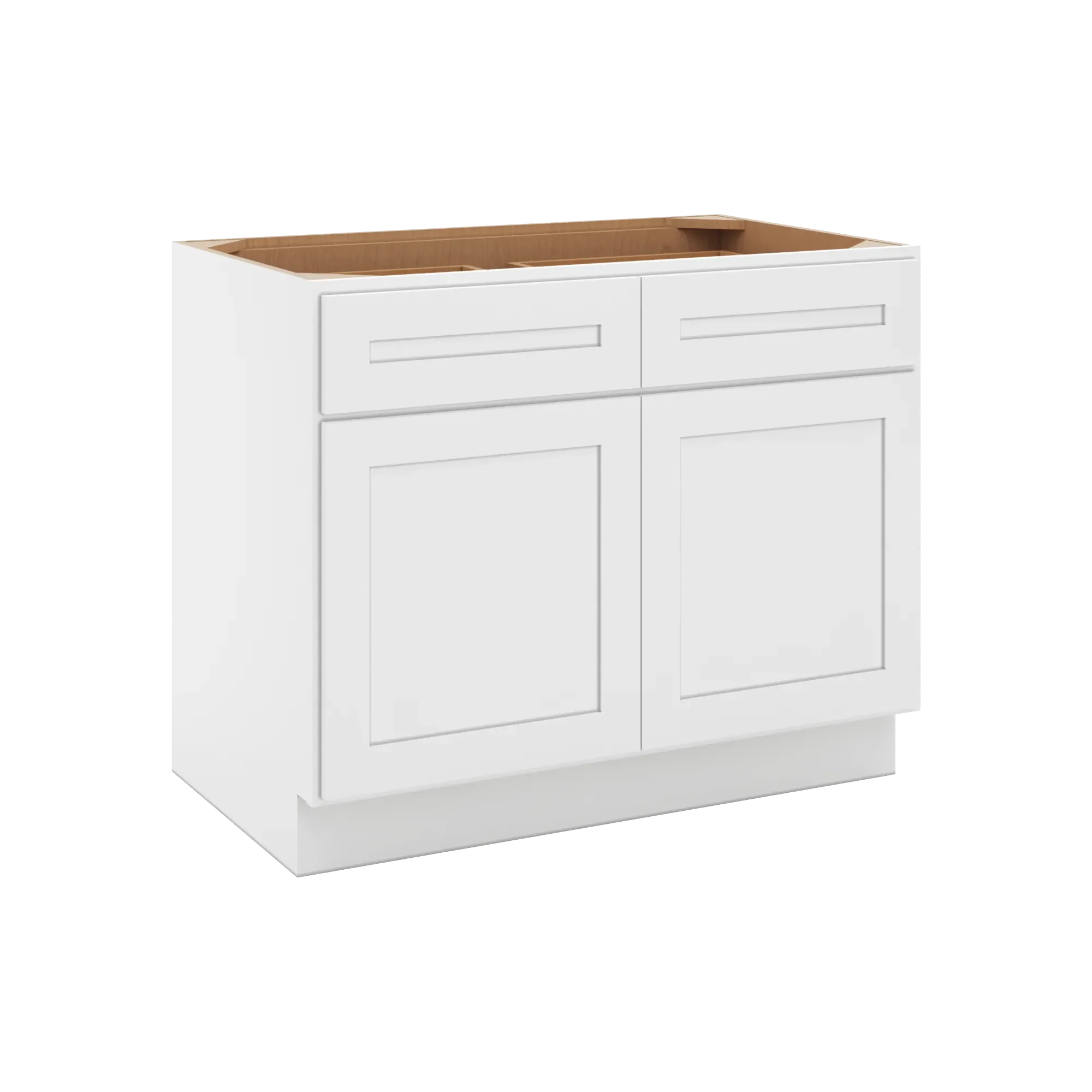 cnc luxor 5 piece white 39 w x 32 1 2 h double door 2 drawer base cabinet
