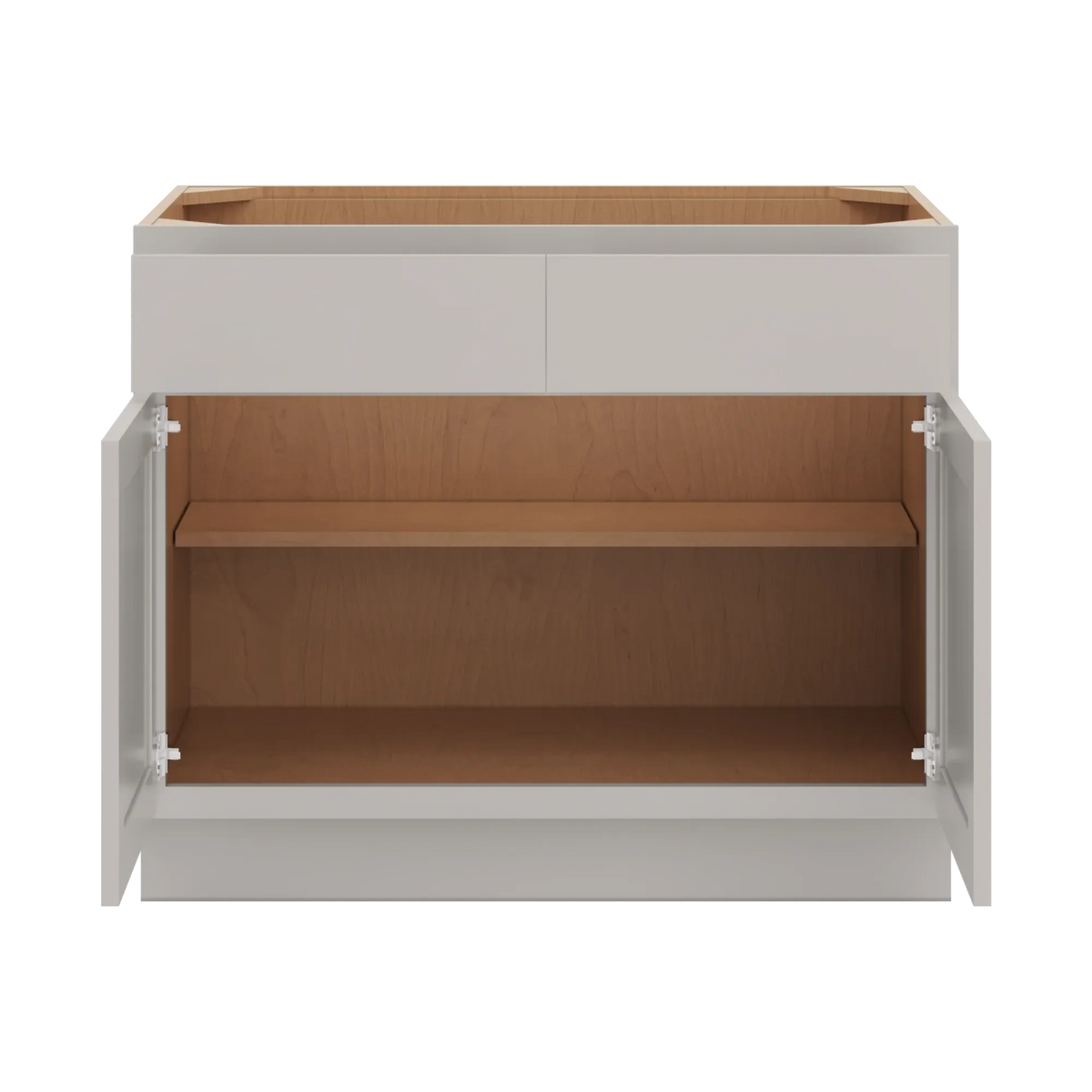 cnc luxor misty grey 39 w x 32 1 2 h double door 2 drawer base cabinet