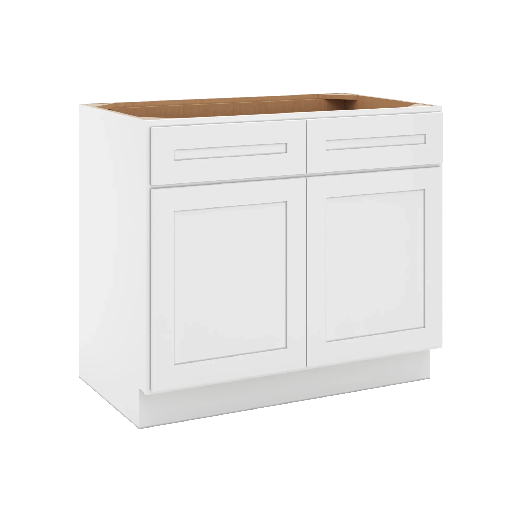 cnc luxor 5 piece white 39 w 2 drawer double door base cabinet w 1 pullout shelf