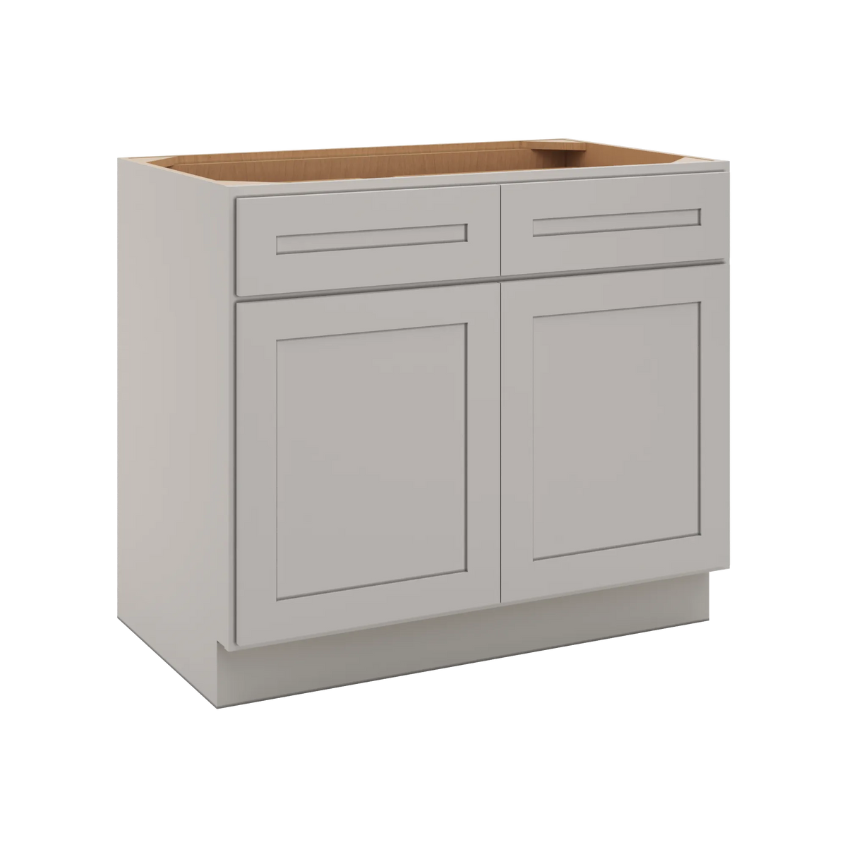 CNC Luxor 5-Piece Misty Grey 39" W 2 Drawer Double Door Base Cabinet W/ 2 Pullout Shelf