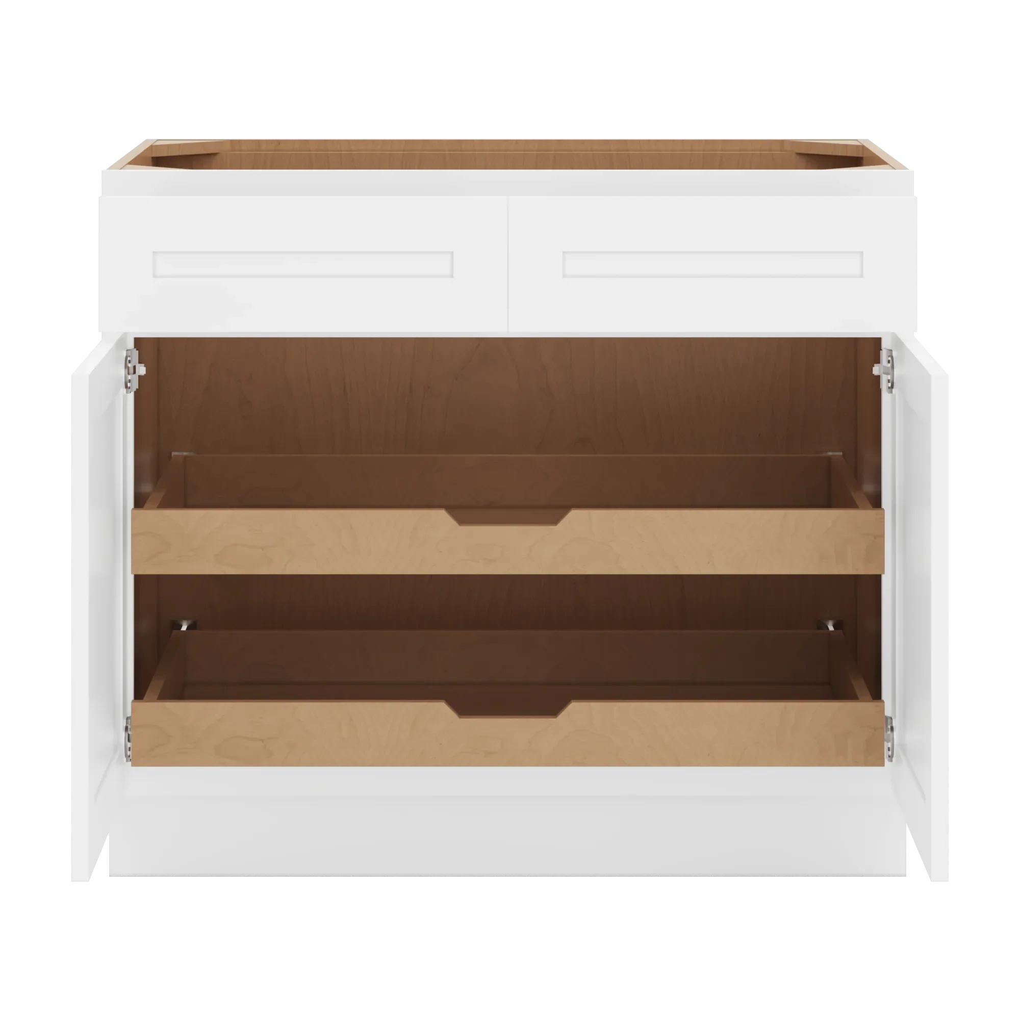 cnc luxor 5 piece white 39 w 2 drawer double door base cabinet w 2 pullout shelf