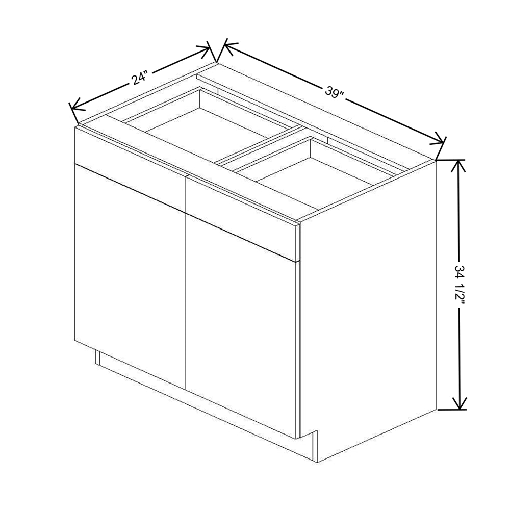 CNC Concord Elegant Stone 39" W 2 Drawer Double Door Base Cabinet