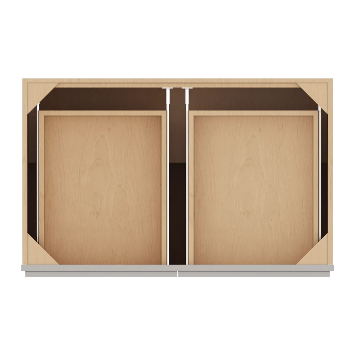 cnc luxor misty grey 39 w 2 drawer double door base cabinet
