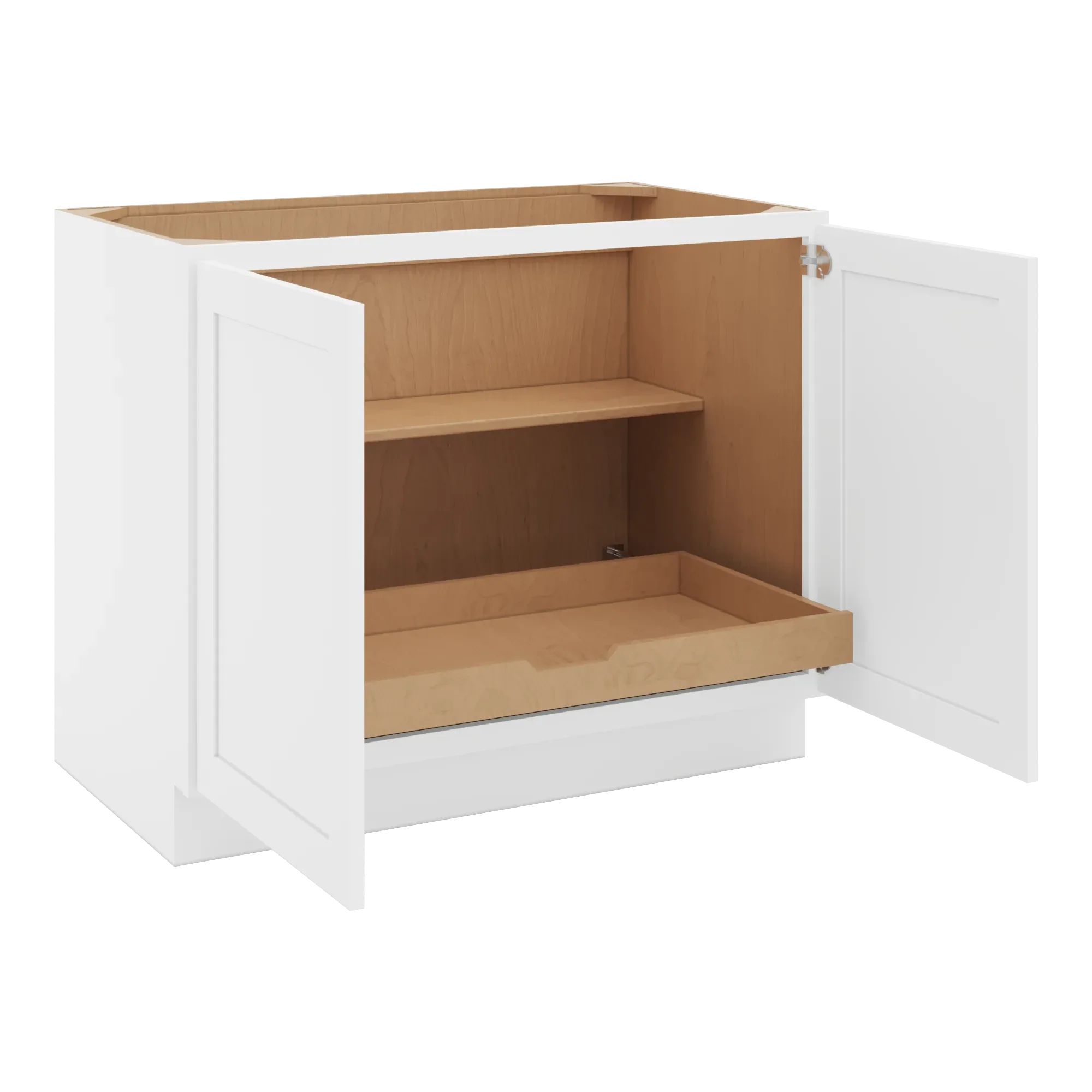 cnc luxor 5 piece white 42 w full height double door base cabinet w 1 pullout shelf