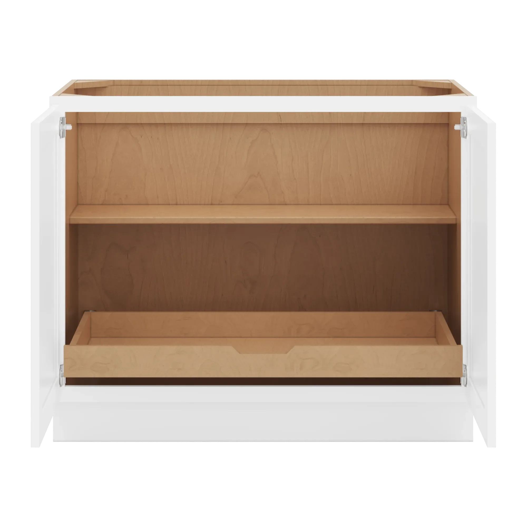 cnc luxor 5 piece white 42 w full height double door base cabinet w 1 pullout shelf