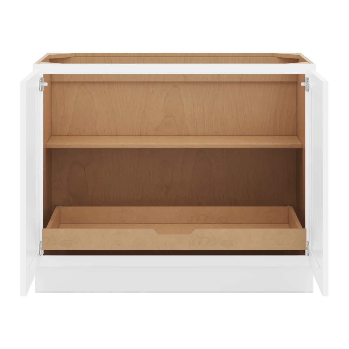 cnc luxor white 42 w full height double door base cabinet w 1 pullout shelf