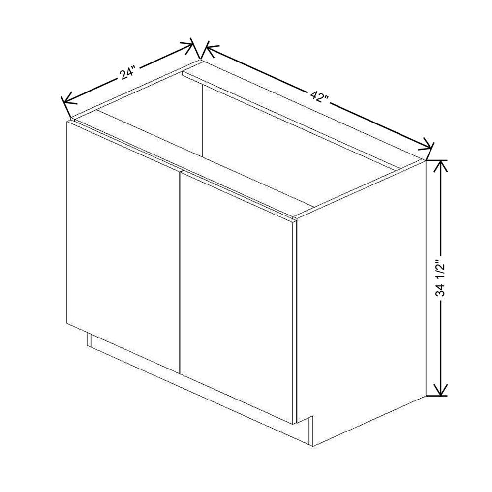 CNC Classic Milano Ash 42" W Full Height Double Door Base Cabinet