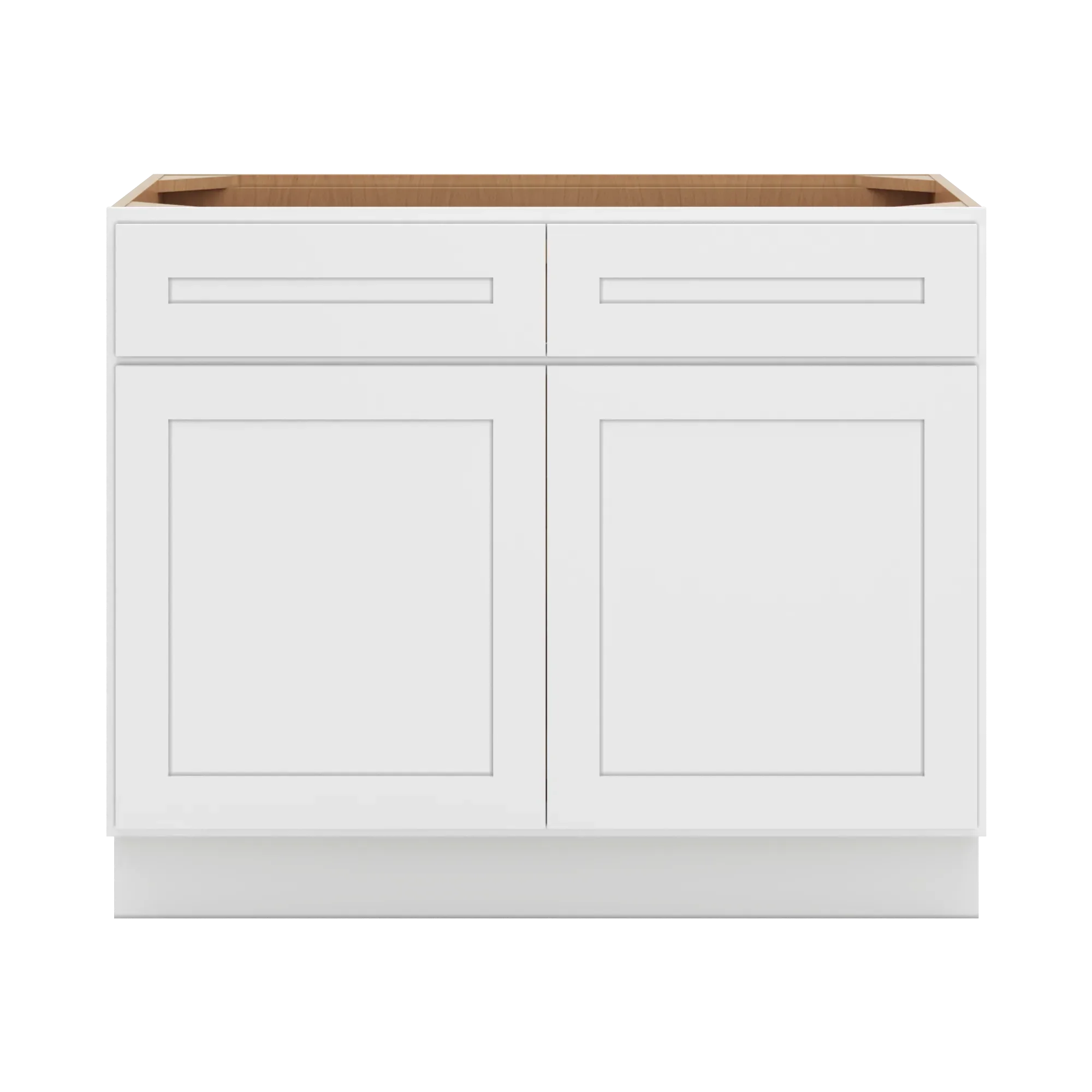 cnc luxor 5 piece white 42 w 2 drawer double door base cabinet w 2 pullout shelf