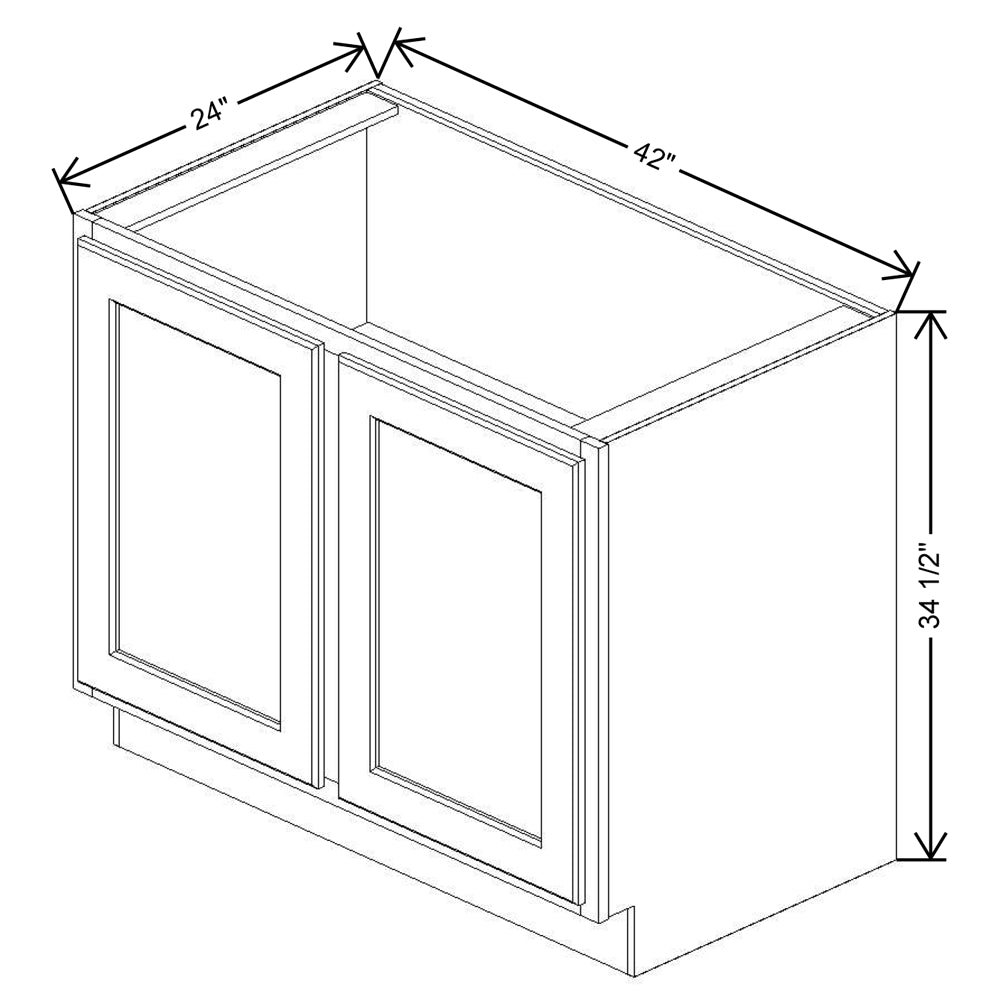 Fabuwood Quest Metro Mist 42" W X 34 1/2" H X 24" D Full Height Double Doors