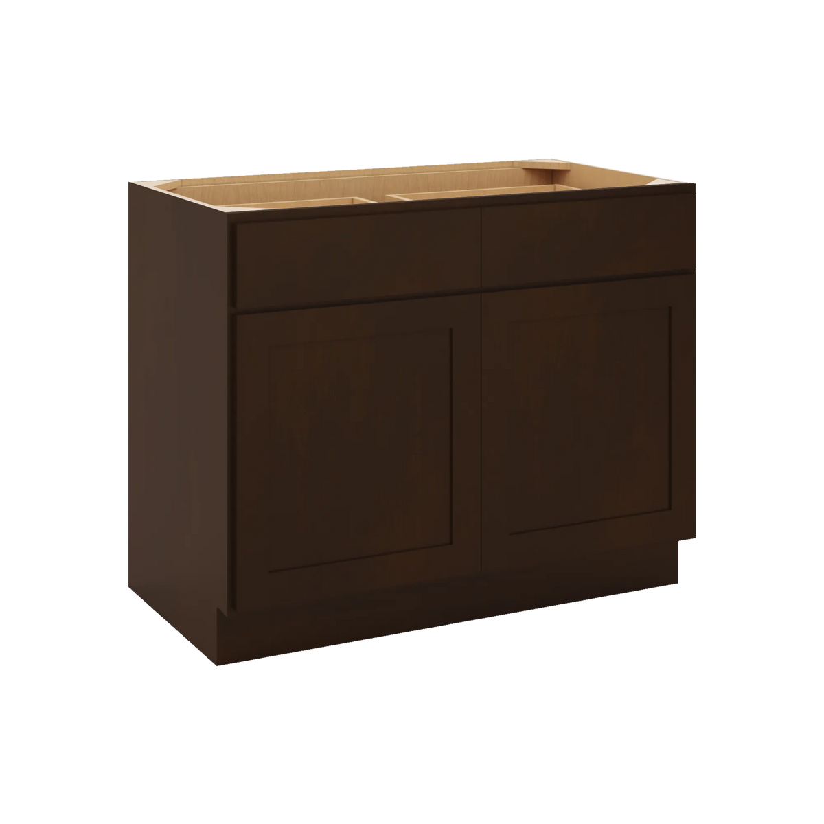 CNC Luxor 5-Piece Espresso 42" W 2 Drawer Double Door Base Cabinet