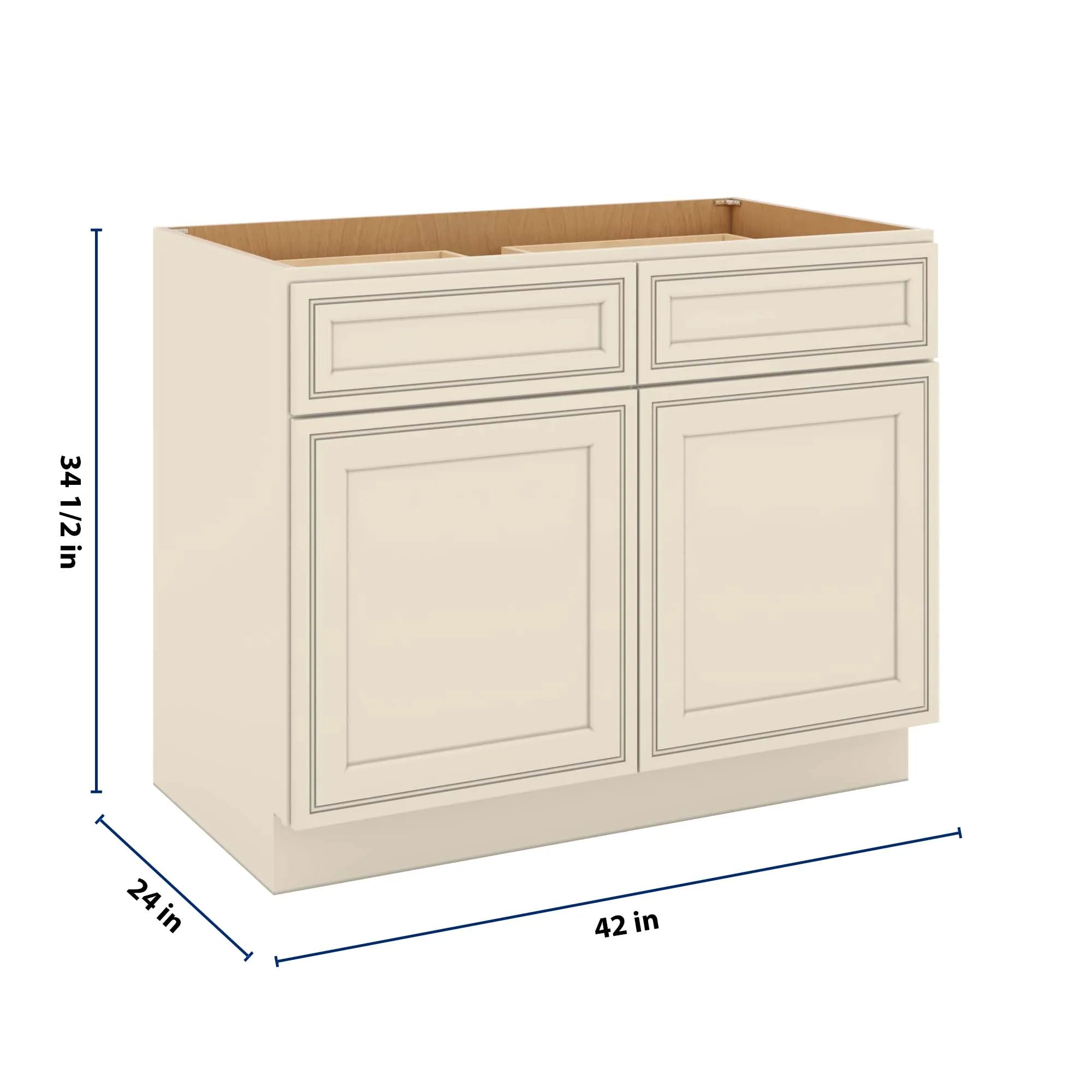 J&K Pearl Glazed H9 Double Door Standard Base Cab - 42" W