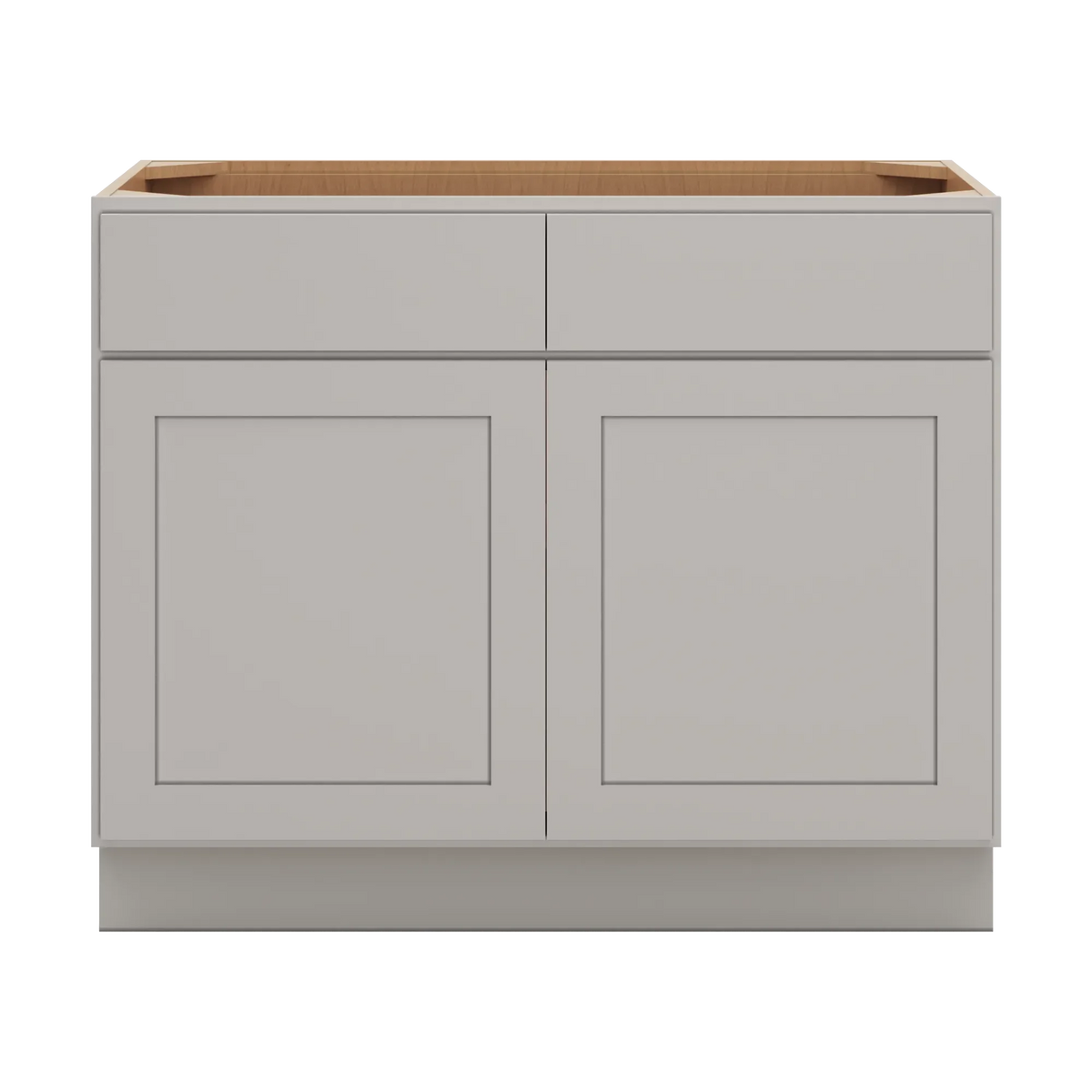 cnc luxor misty grey 42 w 2 drawer double door base cabinet
