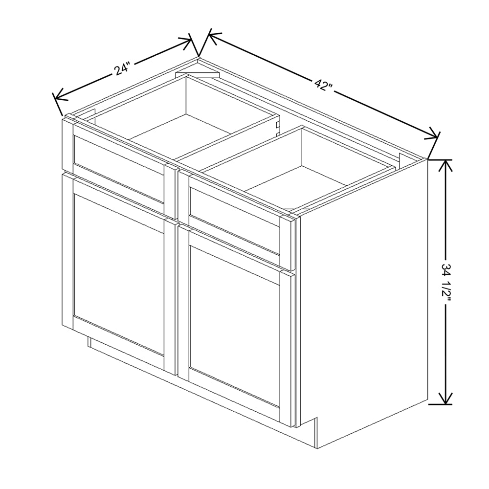 Wolf Classic Dartmouth 5-piece Biscayne Paint 42"W Base Cabinet