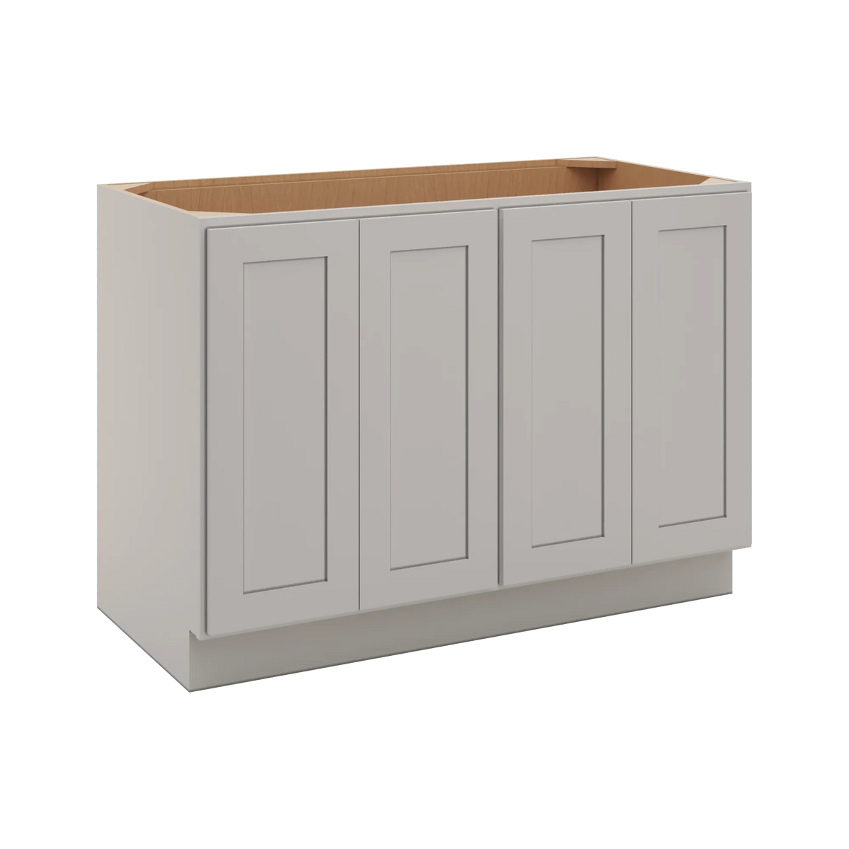 CNC Luxor 5-Piece Misty Grey 48" W Full Height Four Door Base Cabinet W/ 2 Pullout Shelf