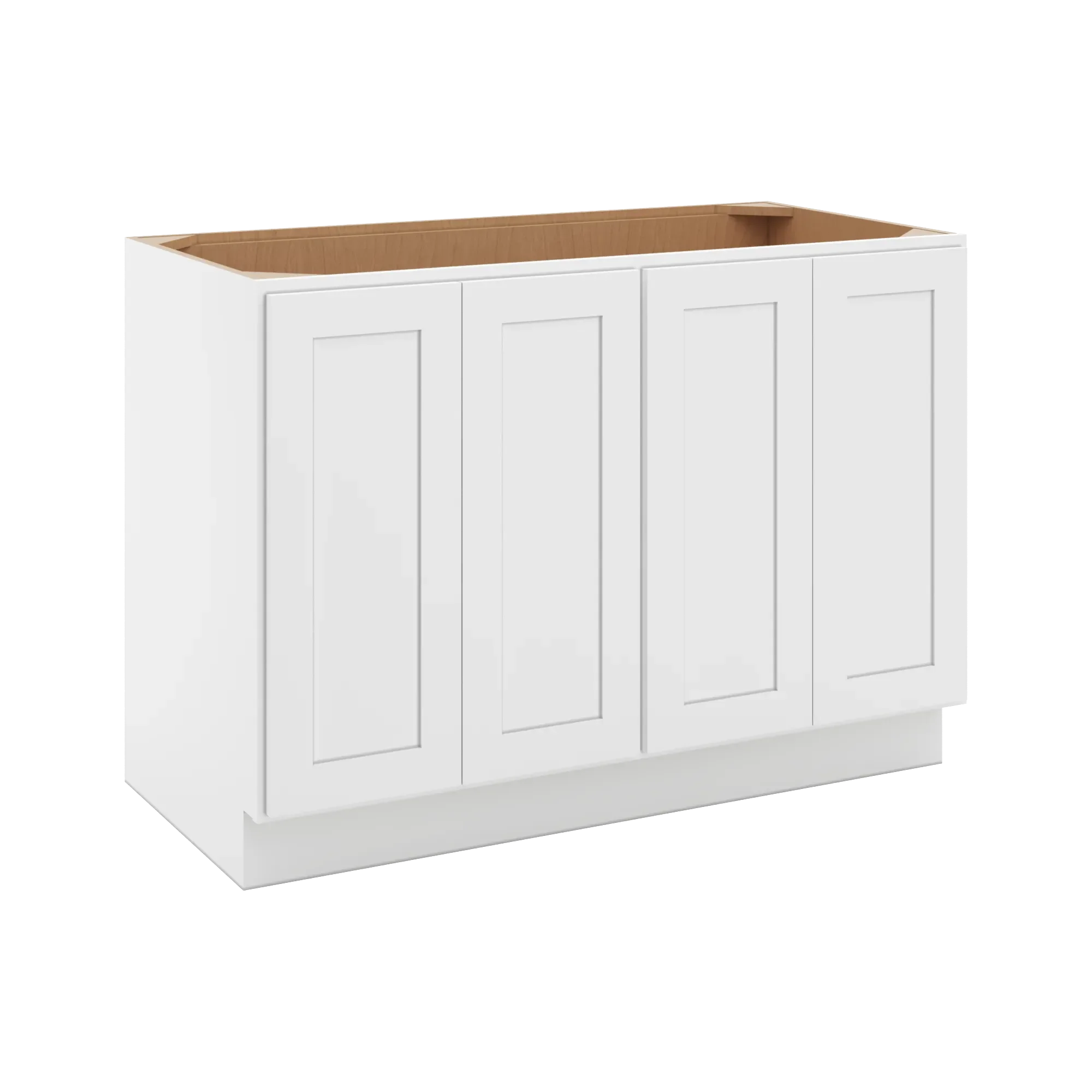 cnc luxor 5 piece white 48 w full height four door base cabinet w 2 pullout shelf