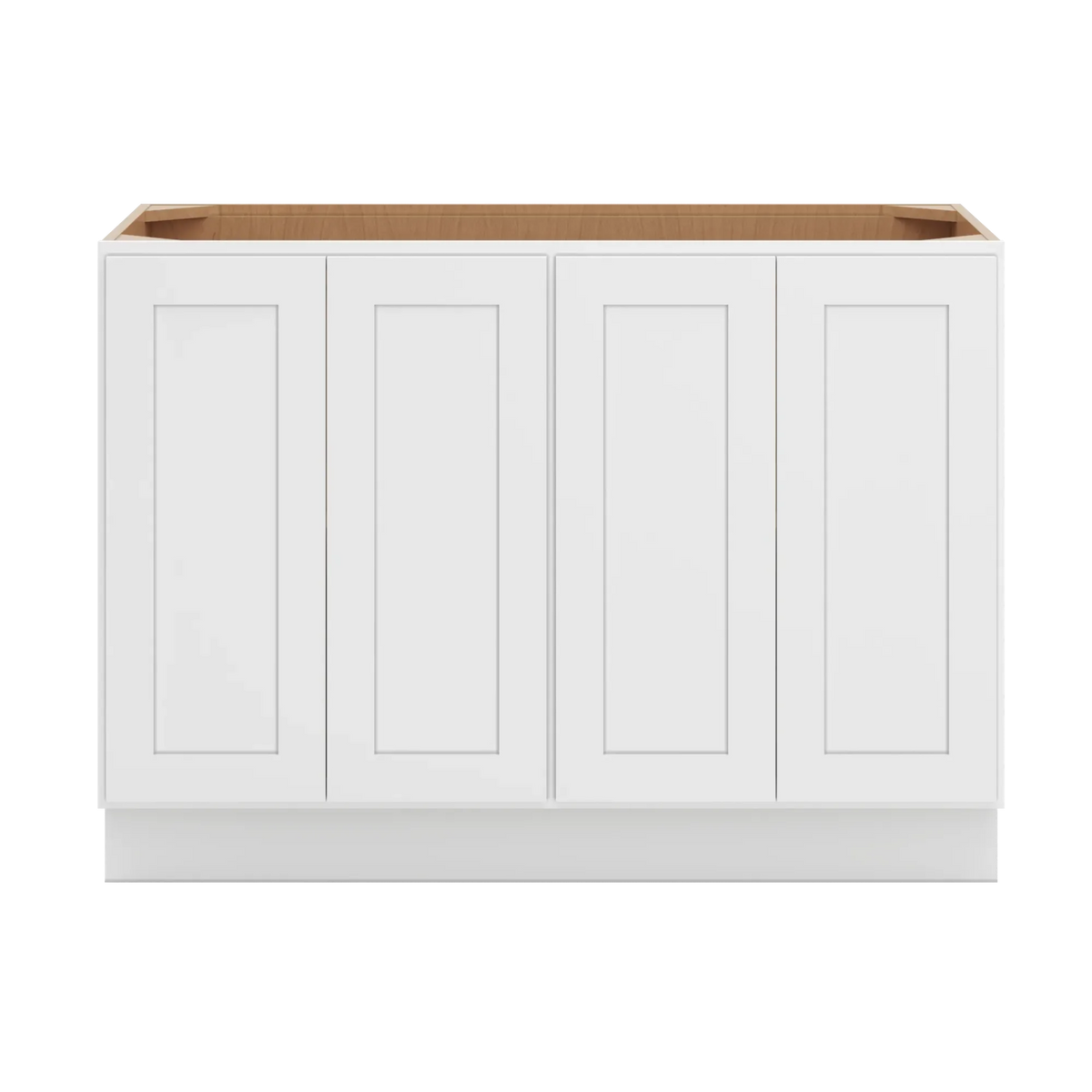 cnc luxor white 48 w full height four door base cabinet w 4 pullout shelf
