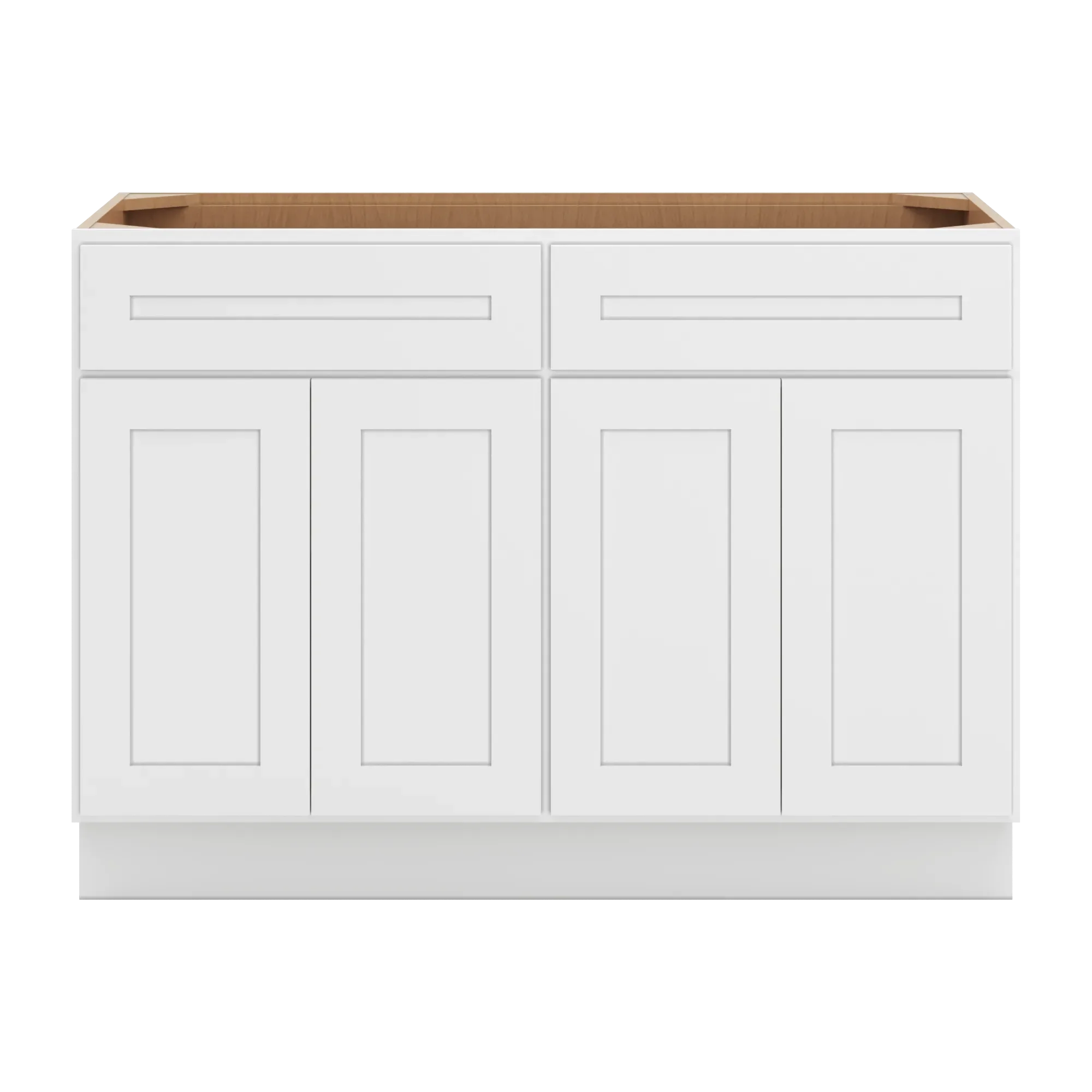 cnc luxor 5 piece white 48 w 2 drawer four door base cabinet