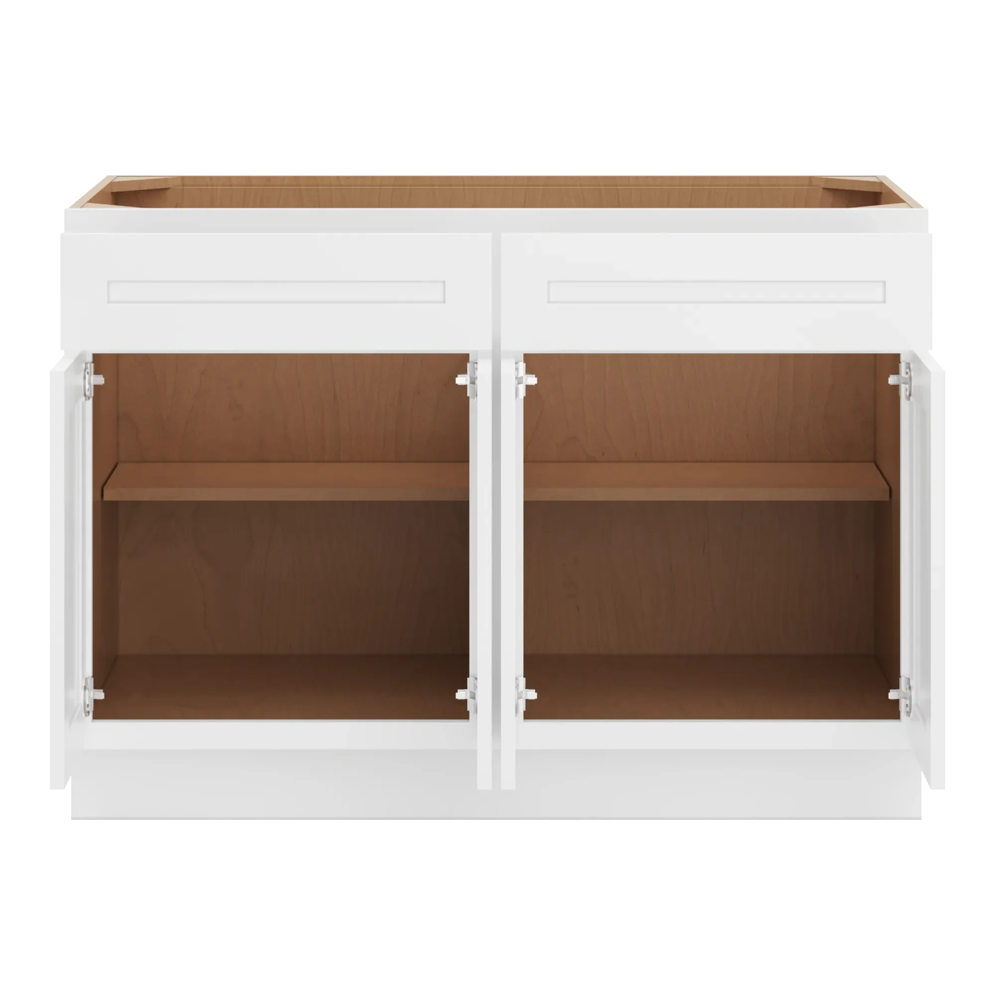 cnc luxor 5 piece white 48 w 2 drawer four door base cabinet