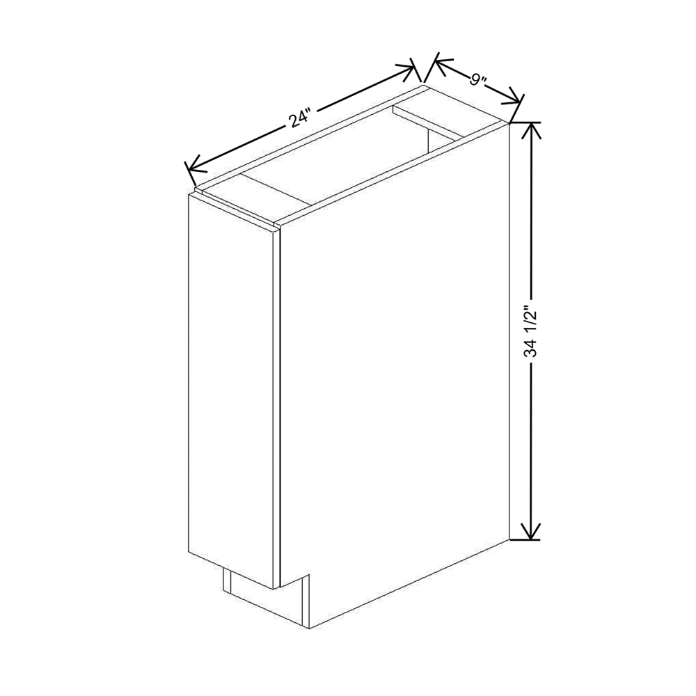 CNC Concord Elegant Ocean 09" W Full Height Single Door Base Cabinet