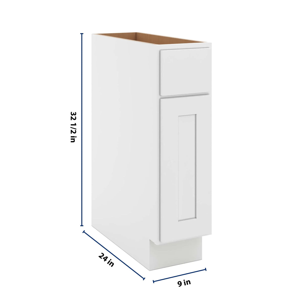 cnc luxor white 09 w x 32 1 2 h single door base cabinet