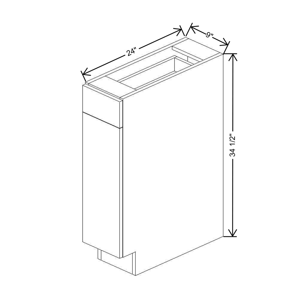 CNC Concord Richmond Stone 09" W Single Door & Drawer Base Cabinet