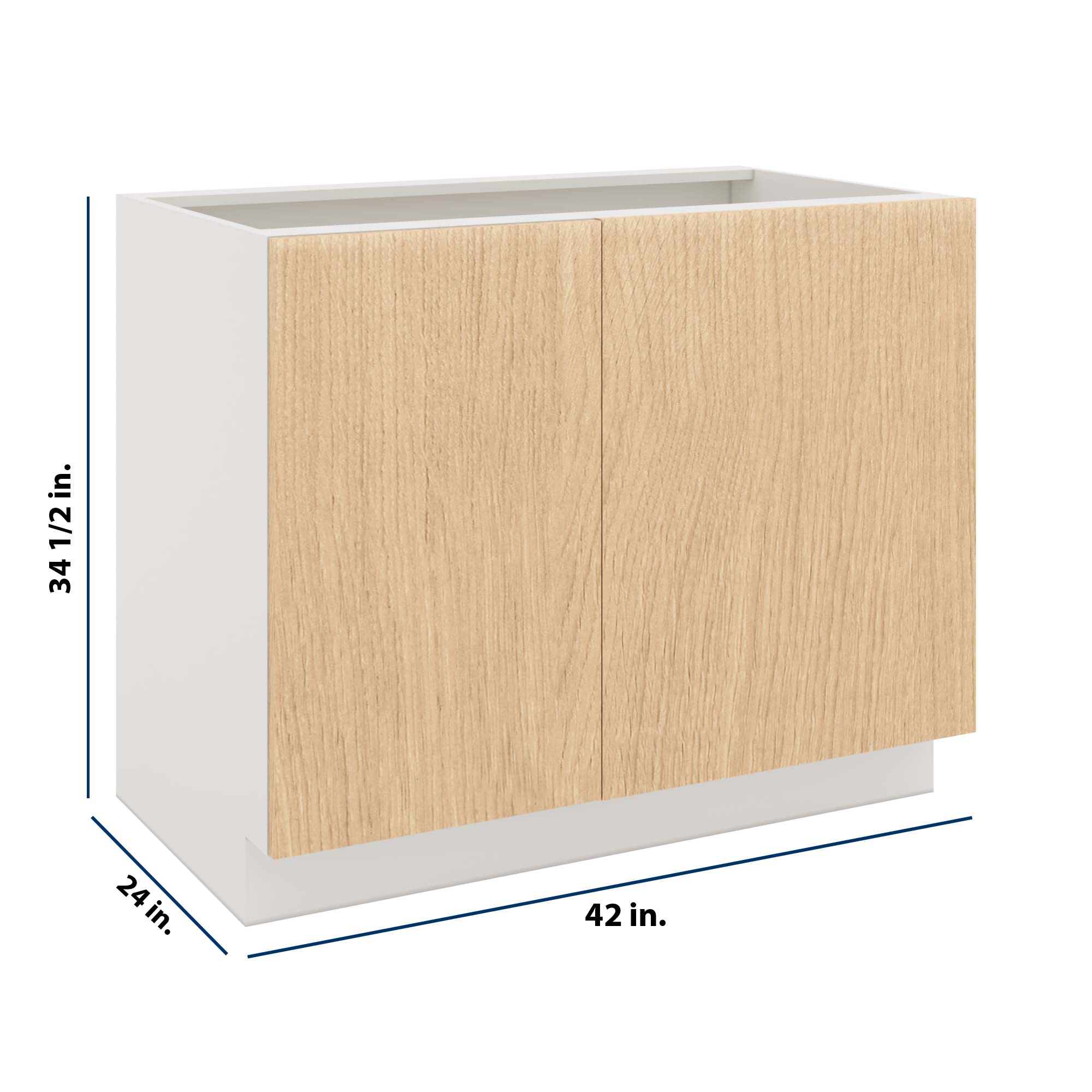 Modernform Cabinet Natural Oak 42" W X 34 1/2" H X 24" D Blind Base Cabinet