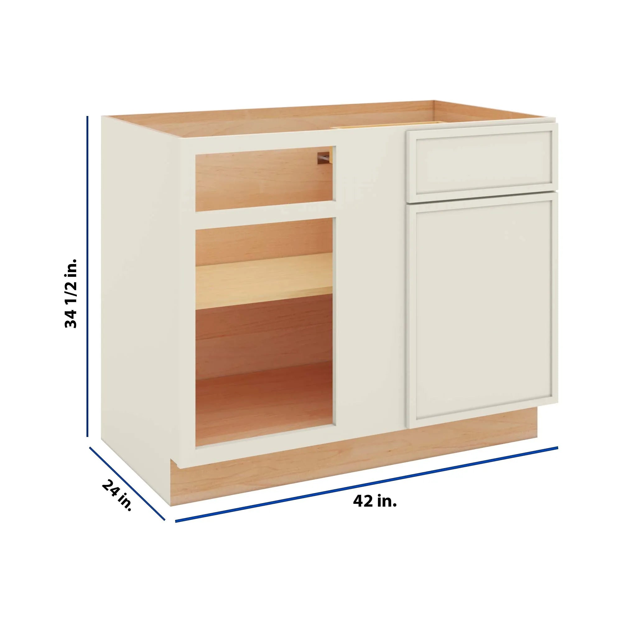 Modernform Cabinet Slim Dove White 42" W X 34 1/2" H X 24" D Blind Base Cabinet