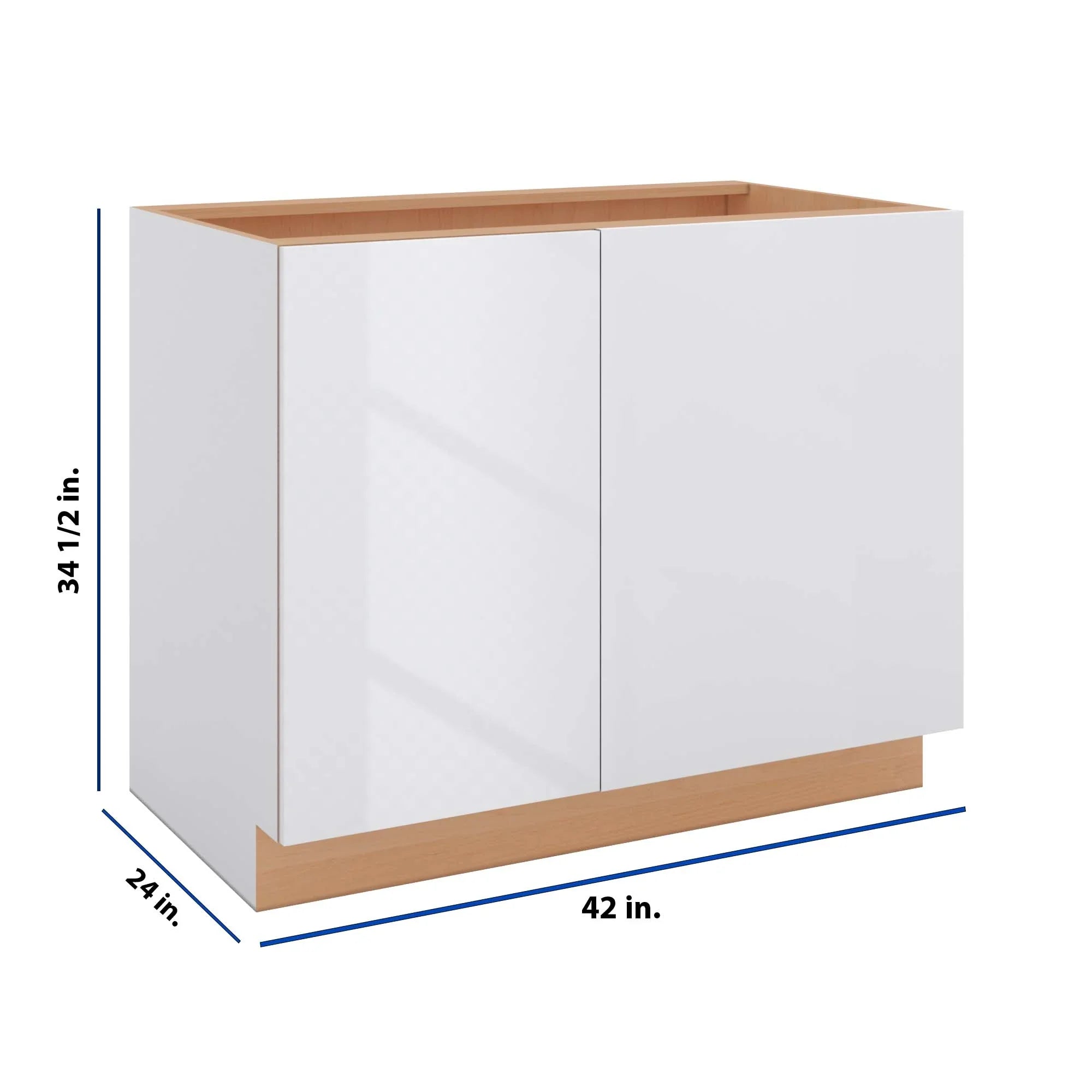 Modernform Cabinet Gloss White 42" W X 34 1/2" H X 24" D Blind Base Cabinet