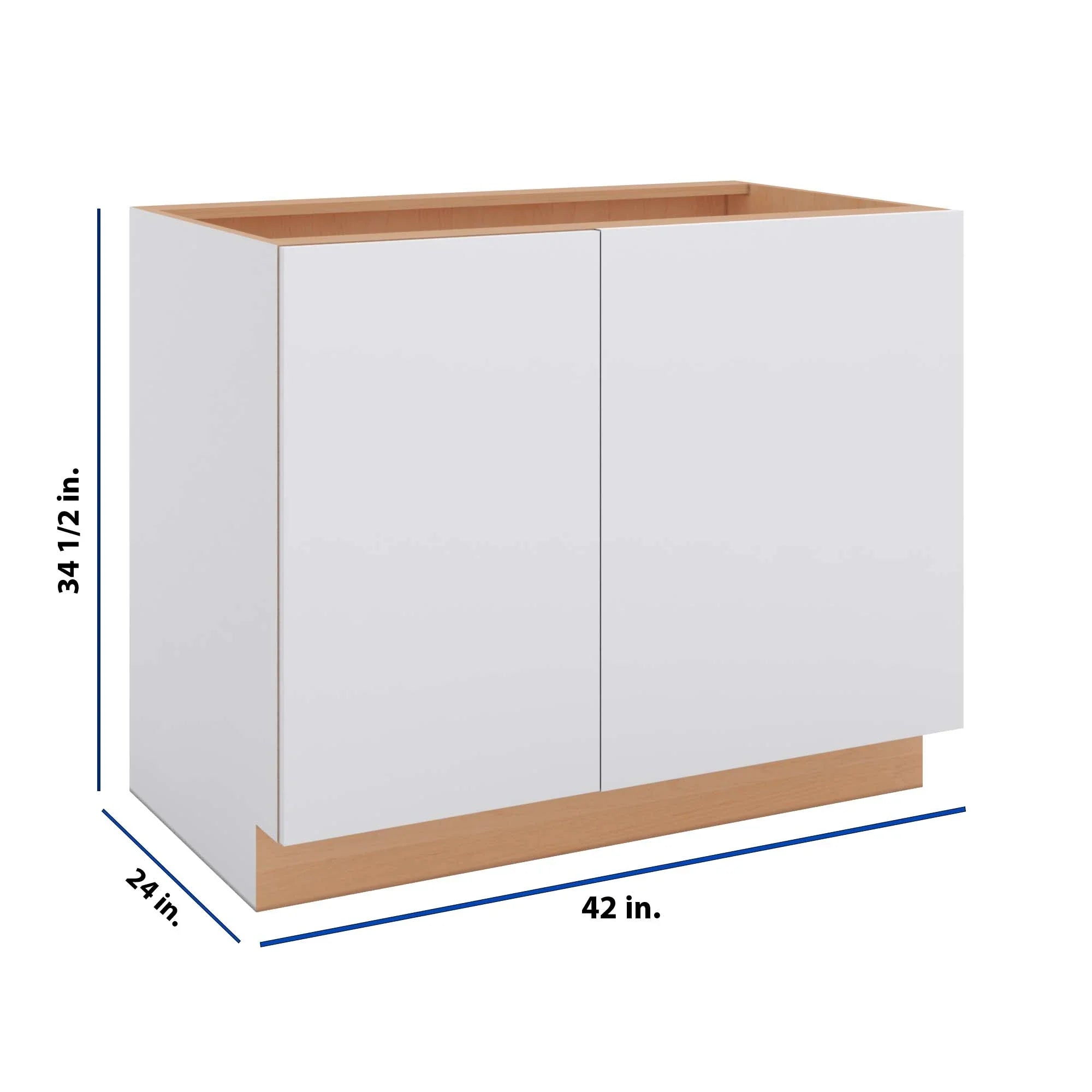 Modernform Cabinet Matte White 42" W X 34 1/2" H X 24" D Blind Base Cabinet