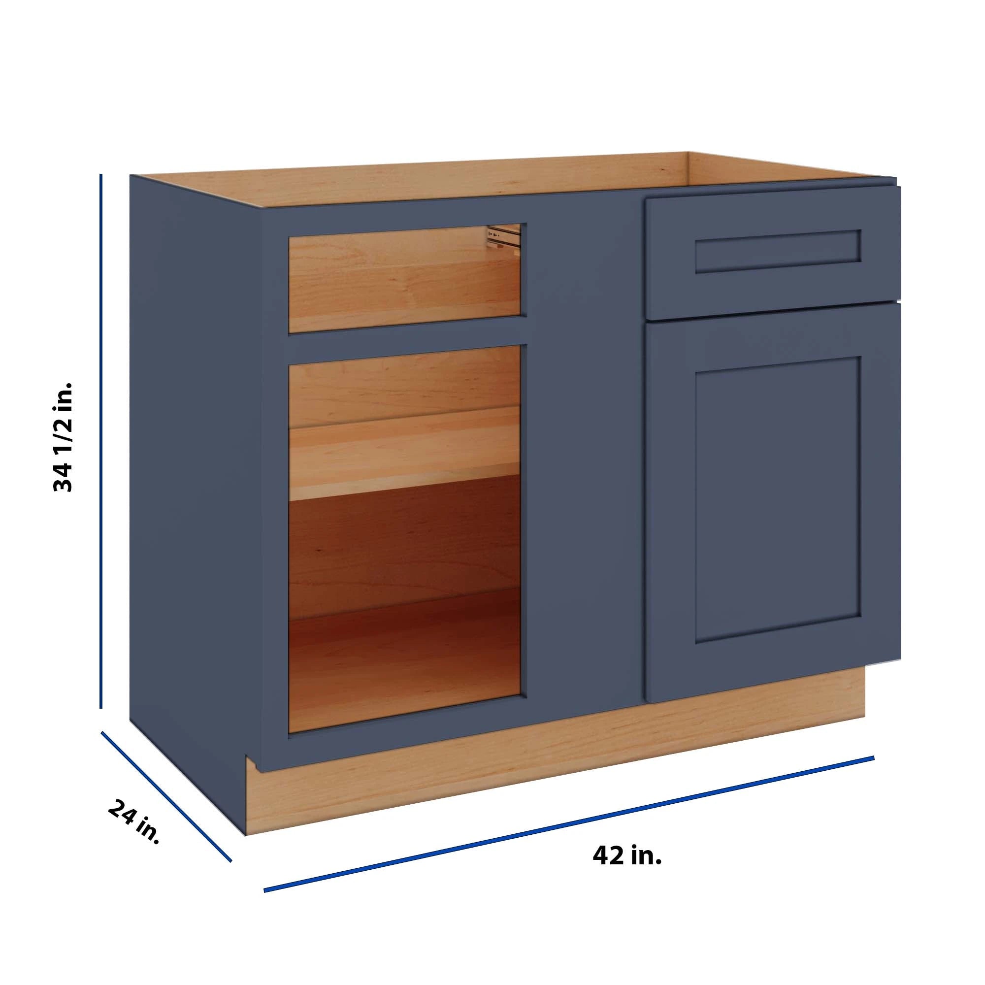 Modernform Cabinet Signature Blue 42" W X 34 1/2" H X 24" D Blind Base Cabinet
