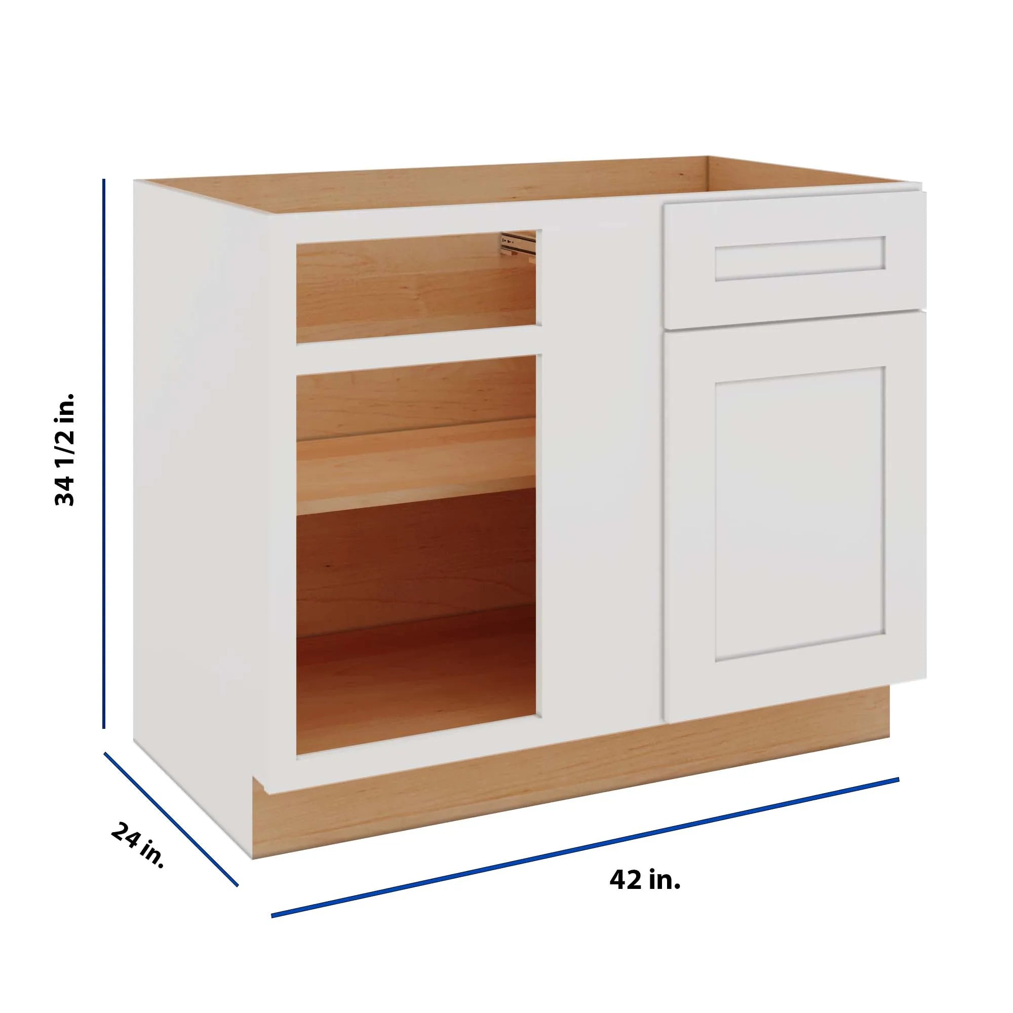 Modernform Cabinet White Shaker 42" W X 34 1/2" H X 24" D Blind Base Cabinet