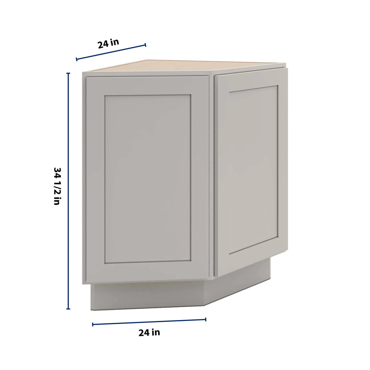 CNC Luxor 5-Piece Misty Grey 24" W Base End Cabinet