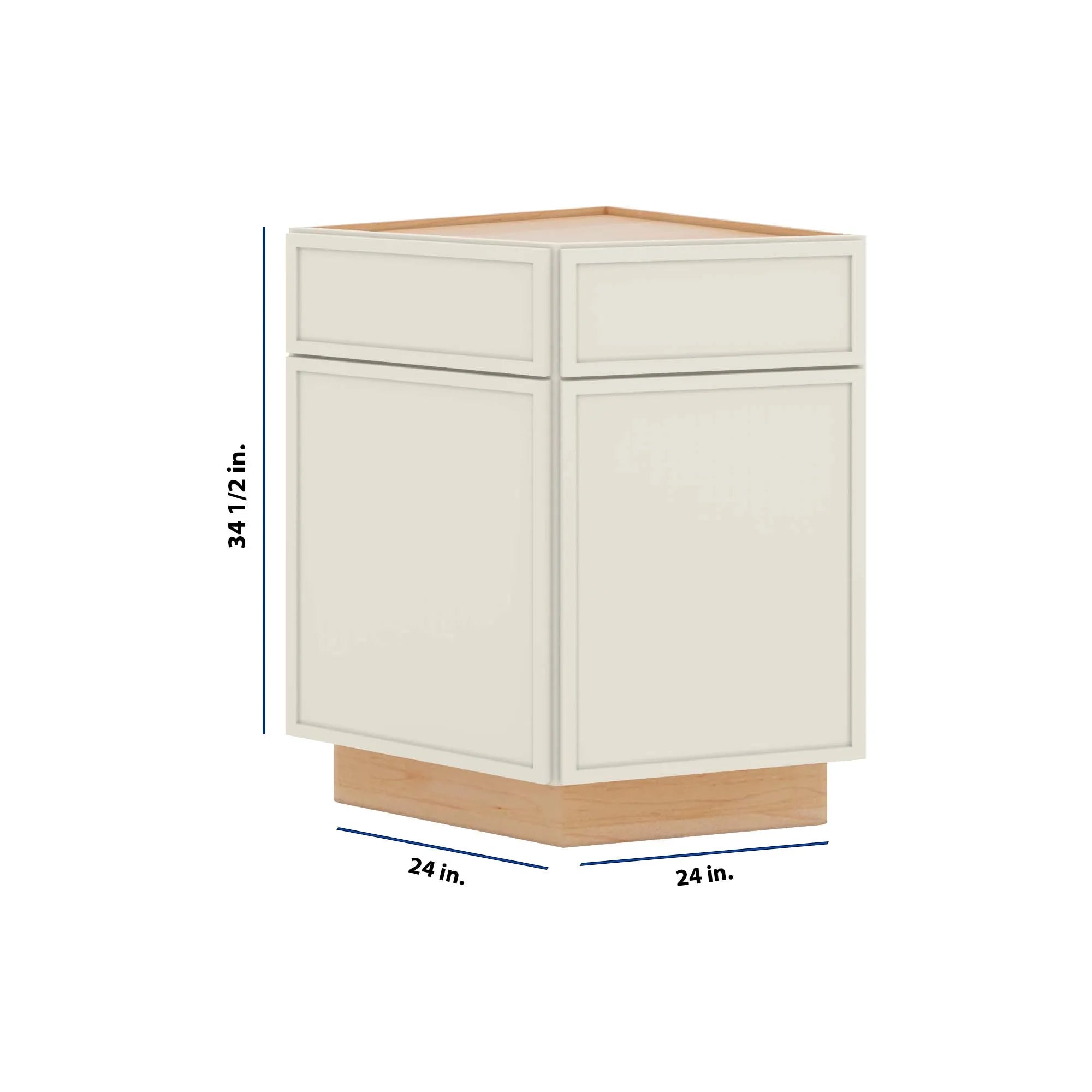 Modernform Cabinet Slim Dove White 24" W X 34 1/2" H X 24" D Base End Corner Cabinet
