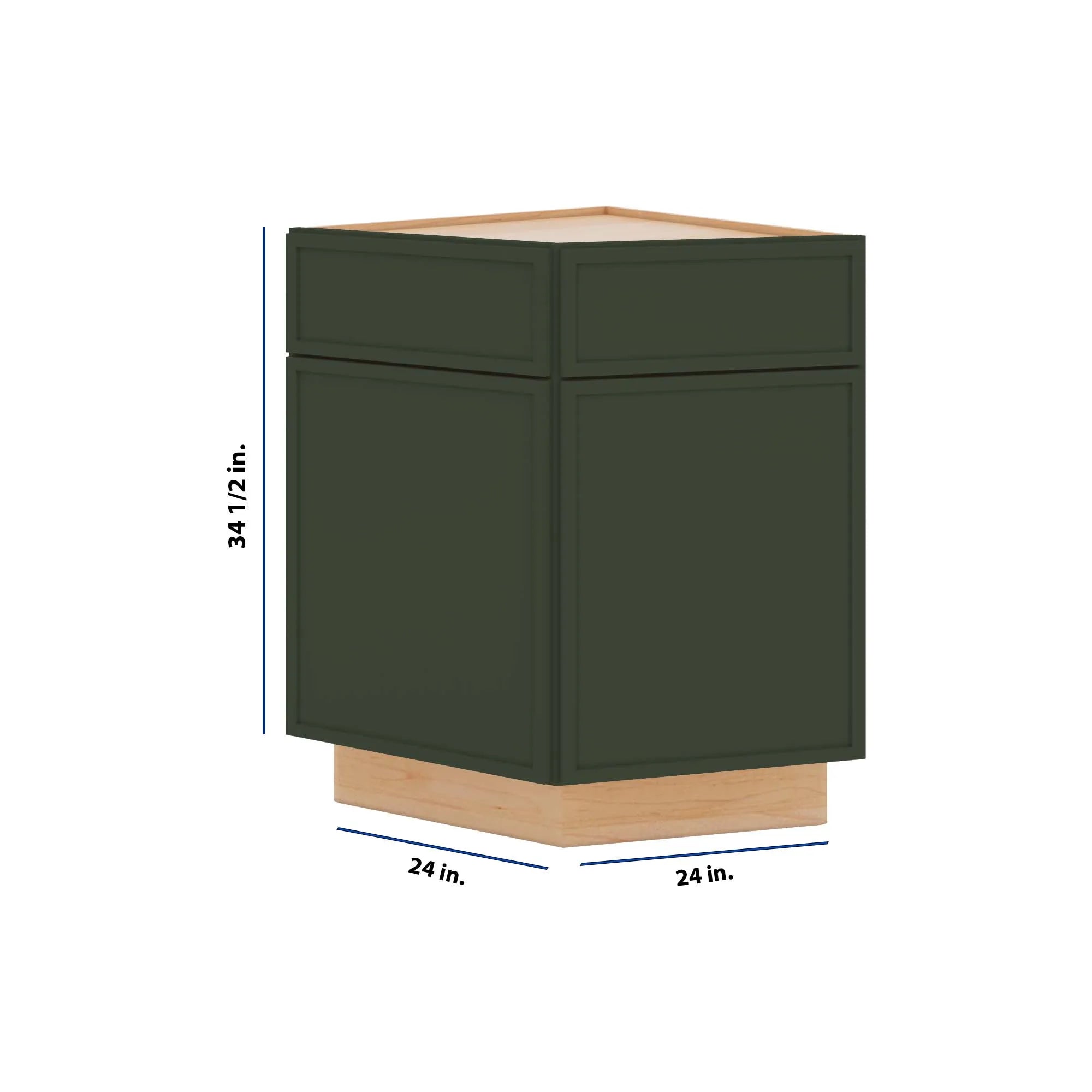Modernform Cabinet Slim Sage Green 24" W X 34 1/2" H X 24" D Base End Corner Cabinet