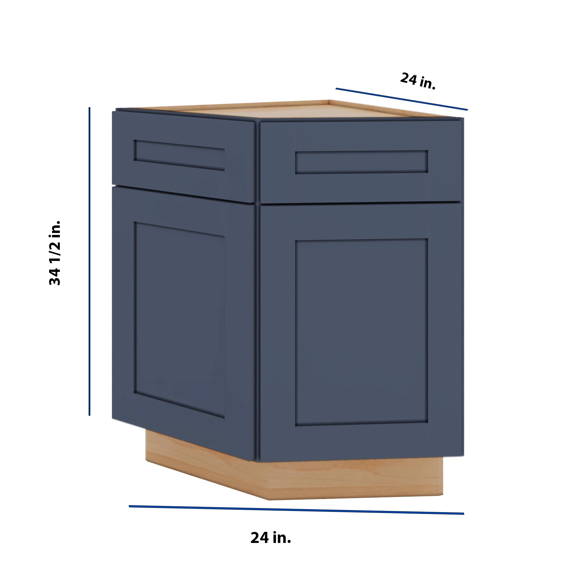 Modernform Cabinet Signature Blue 24" W X 34 1/2" H X 24" D Base End Corner Cabinet