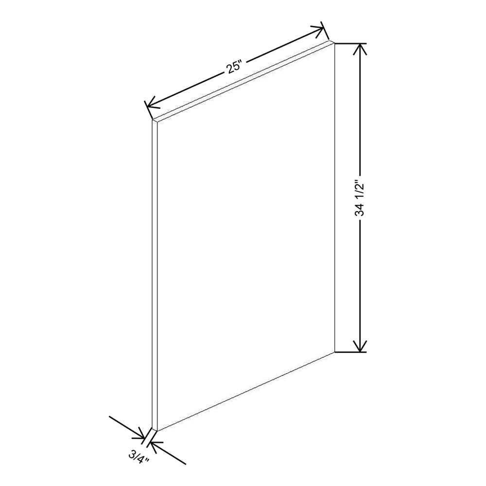 CNC Concord Sydney White 3/4" W X 34 1/2" H X 24" D Base End Panel