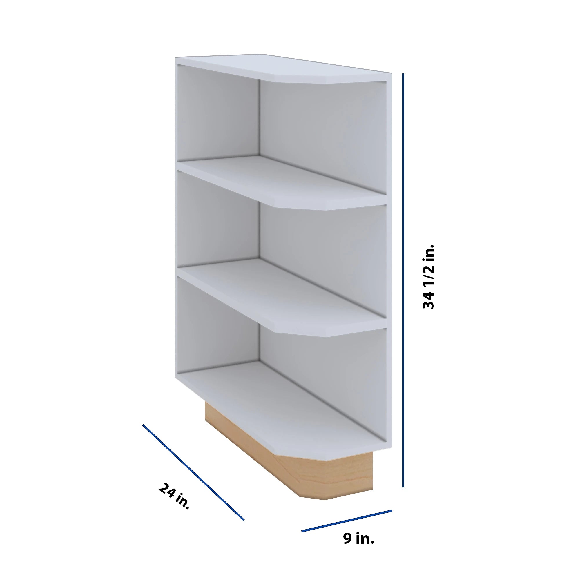 Modernform Cabinet Grey Shaker 09" W X 34 1/2" H X 24" D Base End Open Shelf