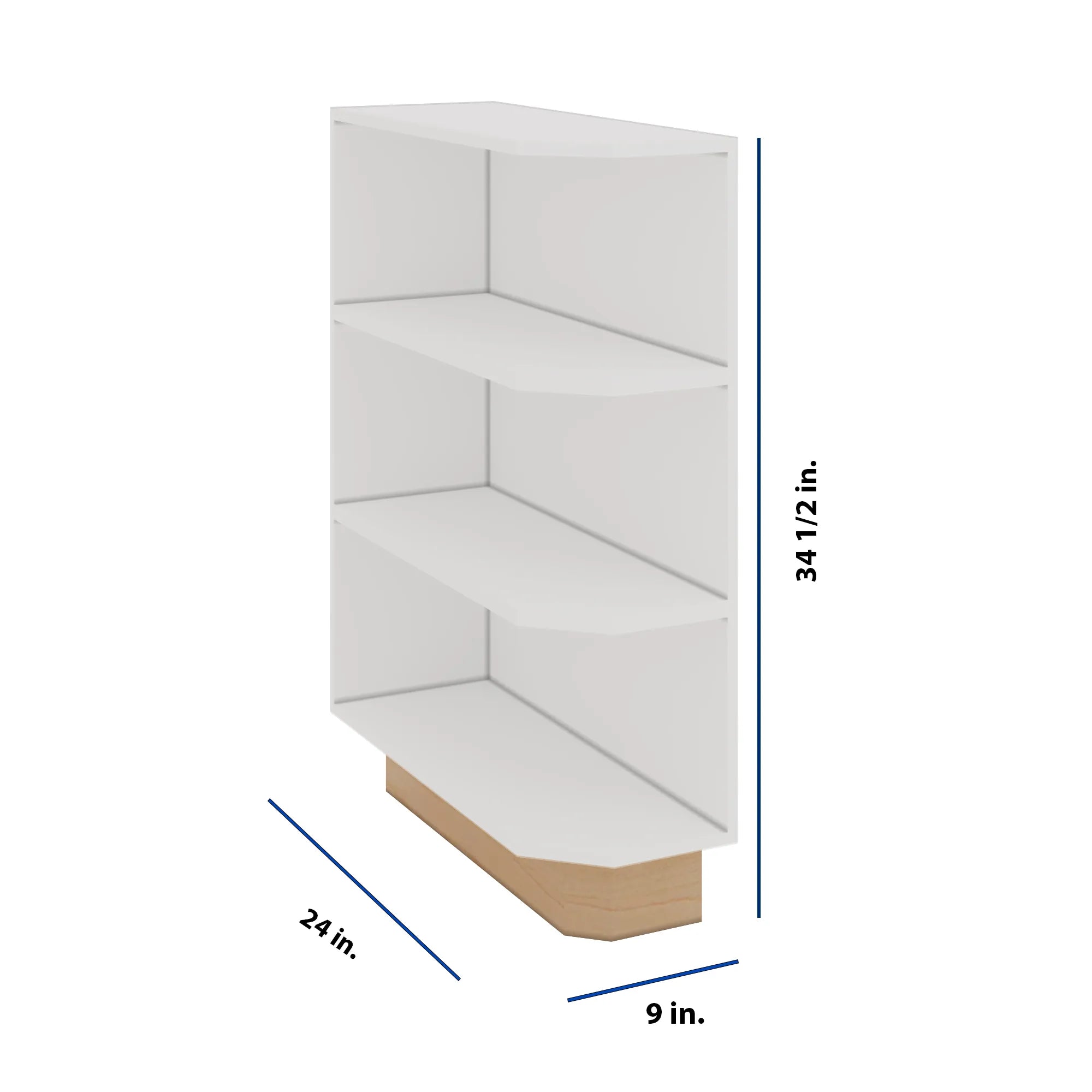 Modernform Cabinet White Shaker 09" W X 34 1/2" H X 24" D Base End Open Shelf