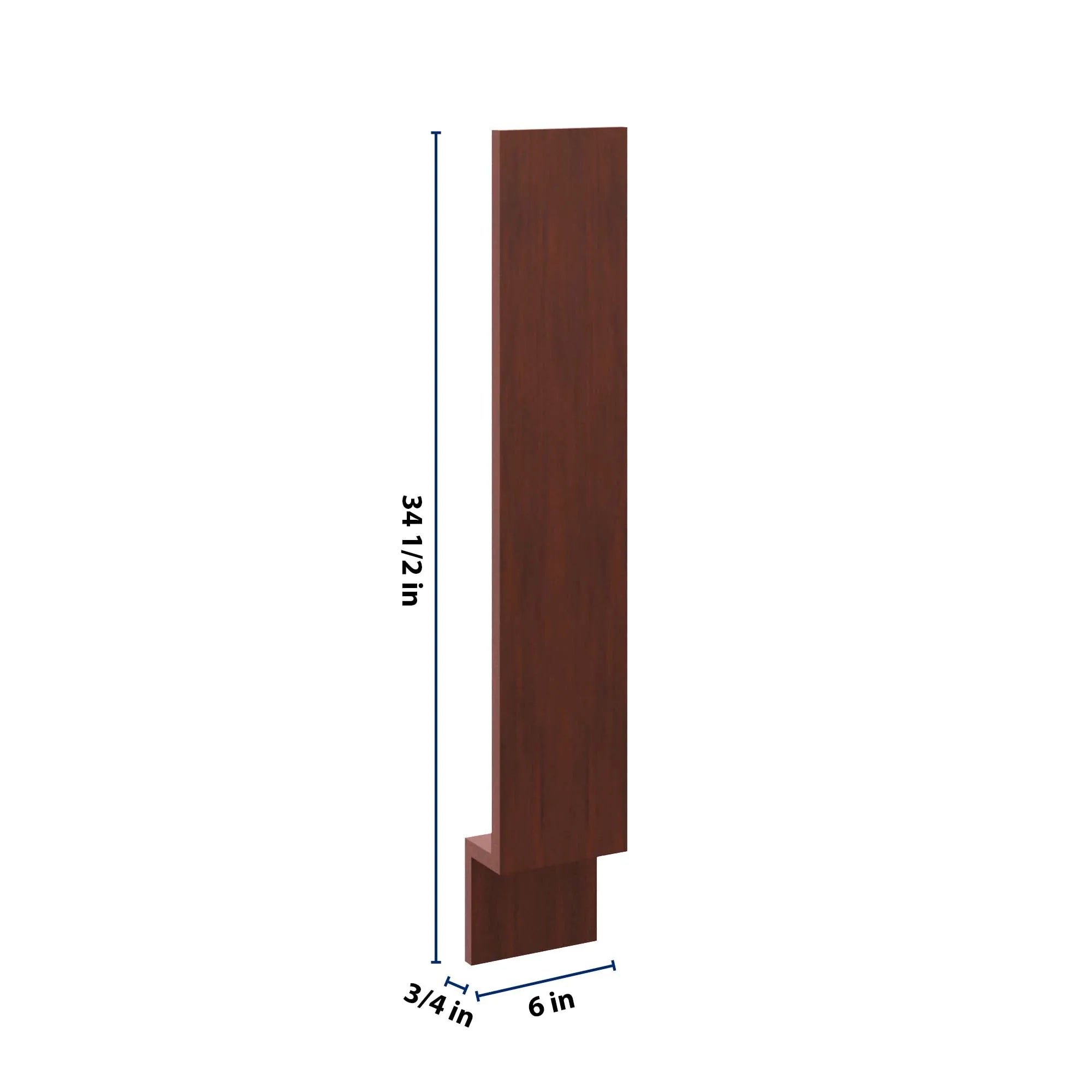 J&K Mahogany J5 Base Filler 6" W x 34 1/2" H