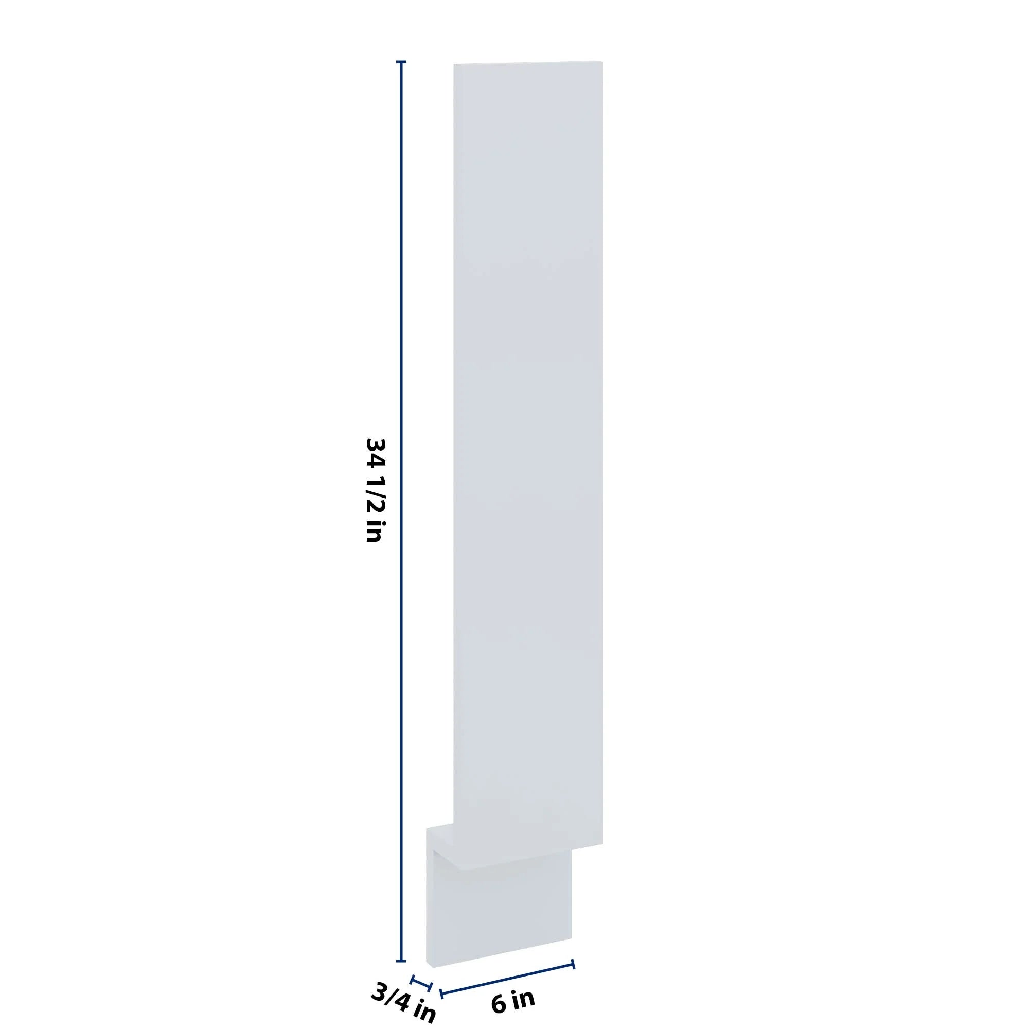 J&K White Shaker S8 Base Filler 6" W x 34 1/2" H