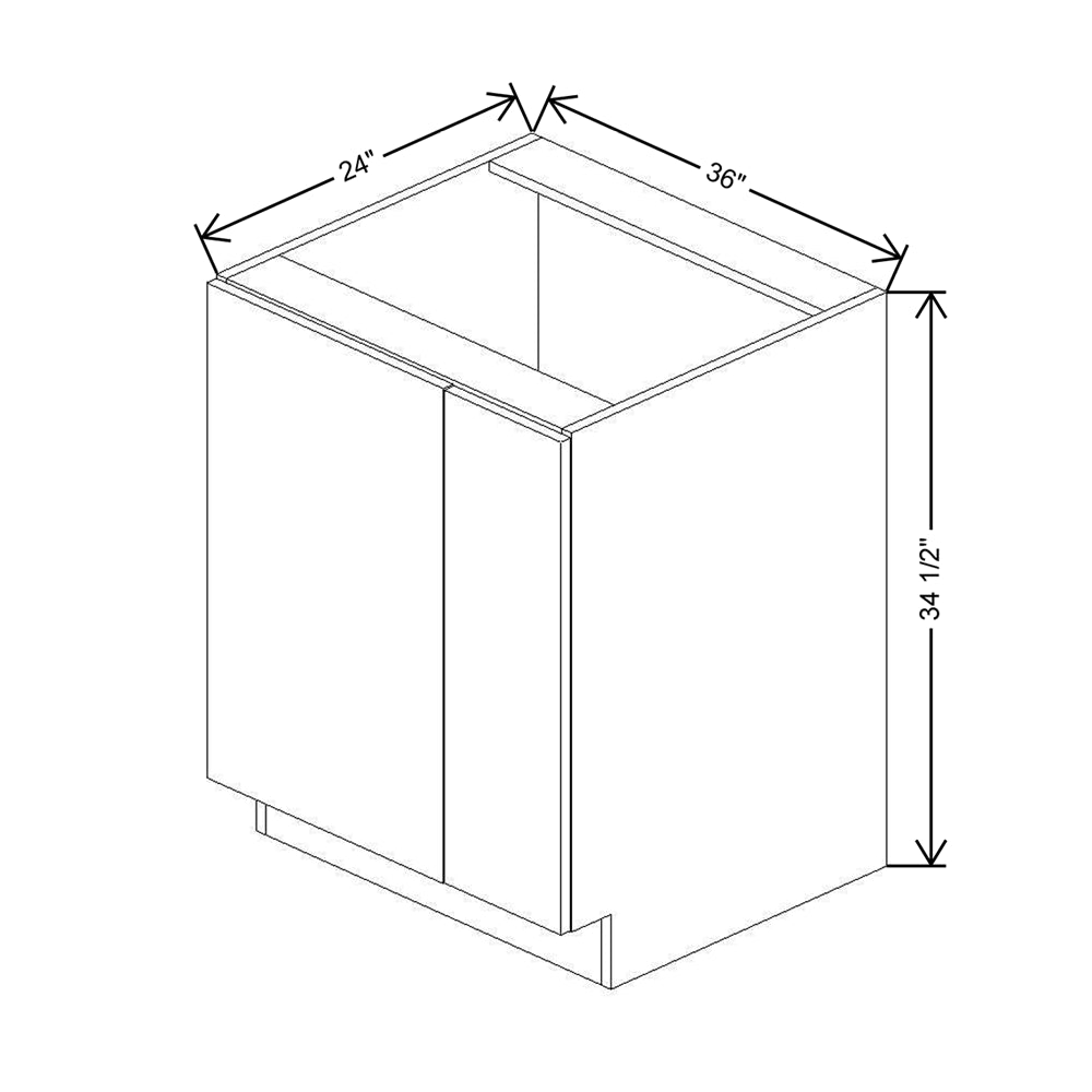 CNC Classic Milano Ash 36 To 39" W X 34 1/2" H Full Height Blind Base Cabinet