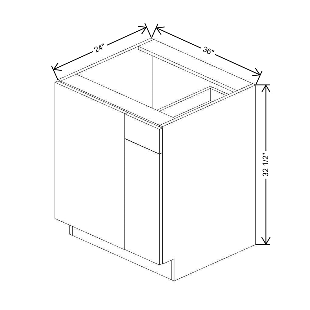 CNC Classic Milano Ash 36 To 39" W X 32 1/2" H Blind Base Cabinet
