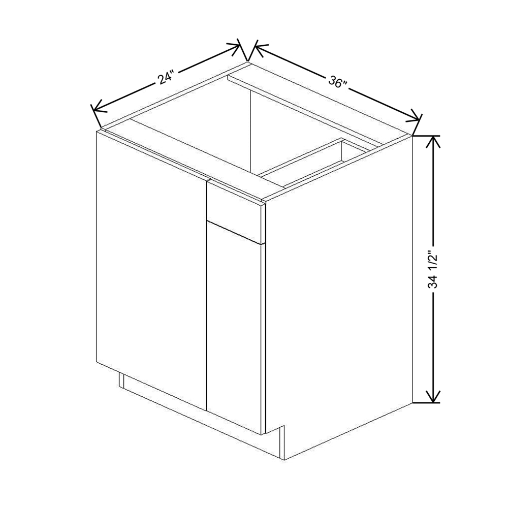 CNC Classic Milano Pine 36 To 39" W X 34 1/2" H Blind Base Cabinet
