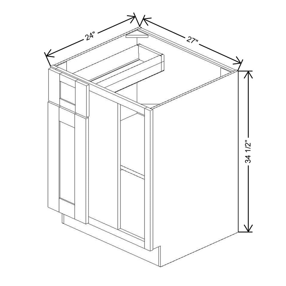 Fabuwood Allure Galaxy Dove 36" To 39" W X 34 1/2" H X 24" D Blind Base Cabinet