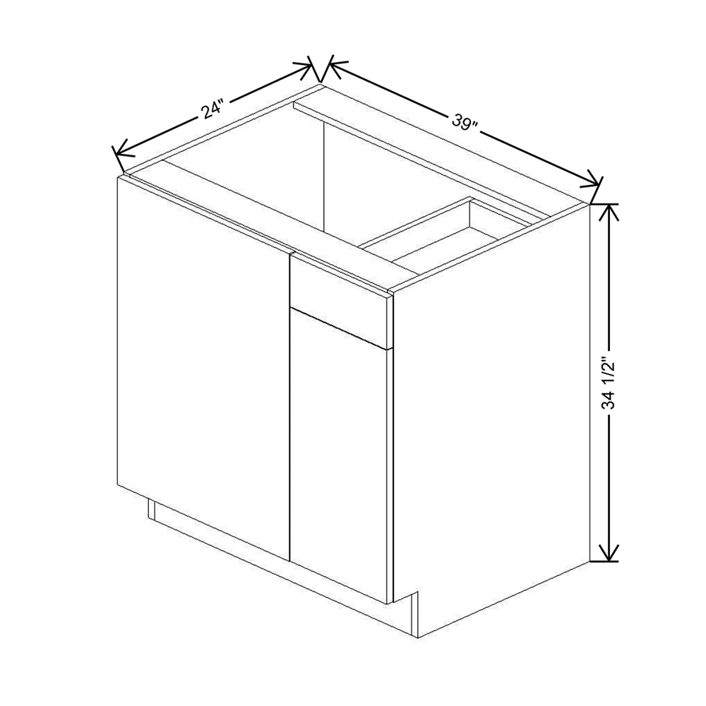 CNC Concord Sydney White 39 To 42" W X 34 1/2" H Blind Base Cabinet