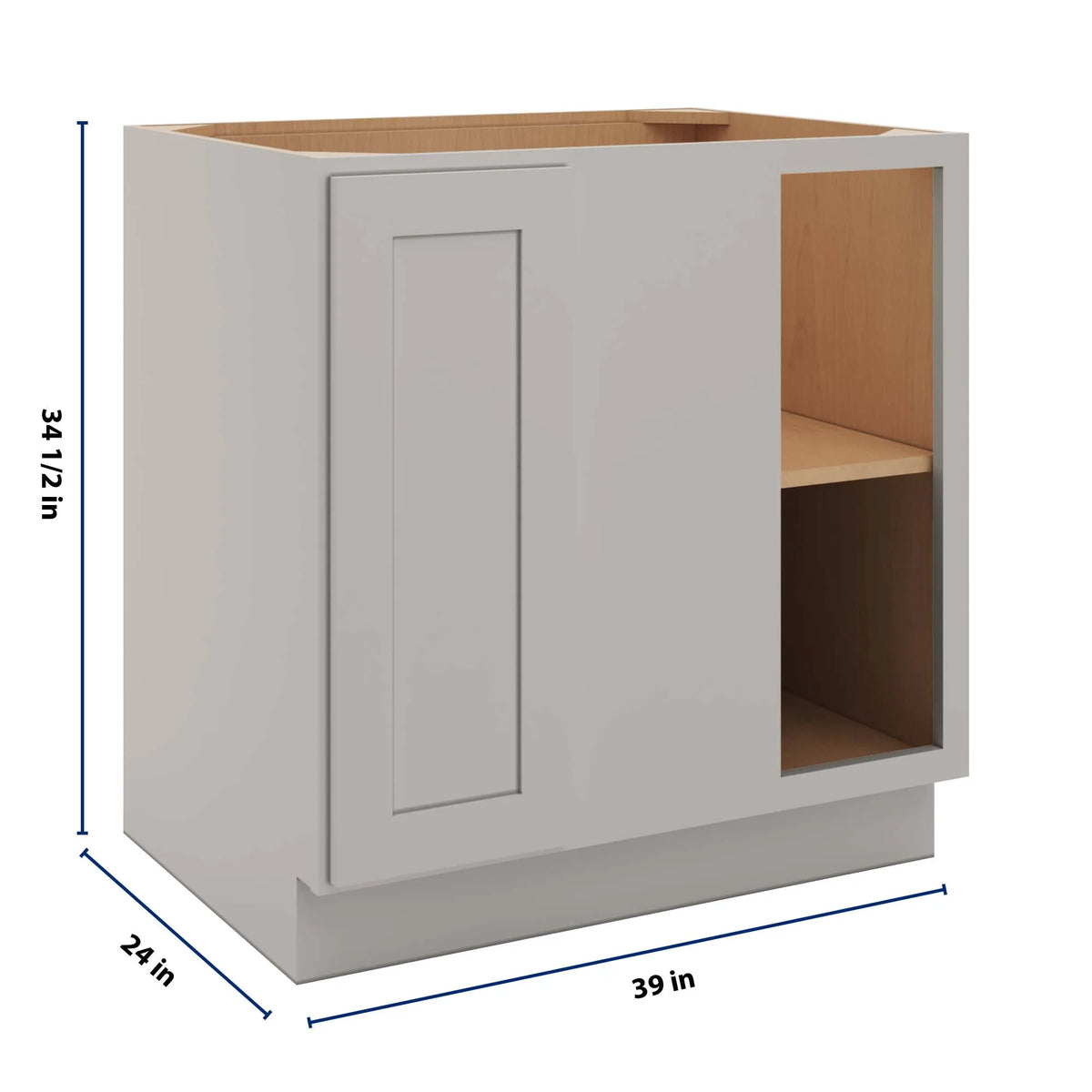 CNC Luxor 5-Piece Misty Grey 39 To 42" W X 34 1/2" H Full Height Blind Base Cabinet