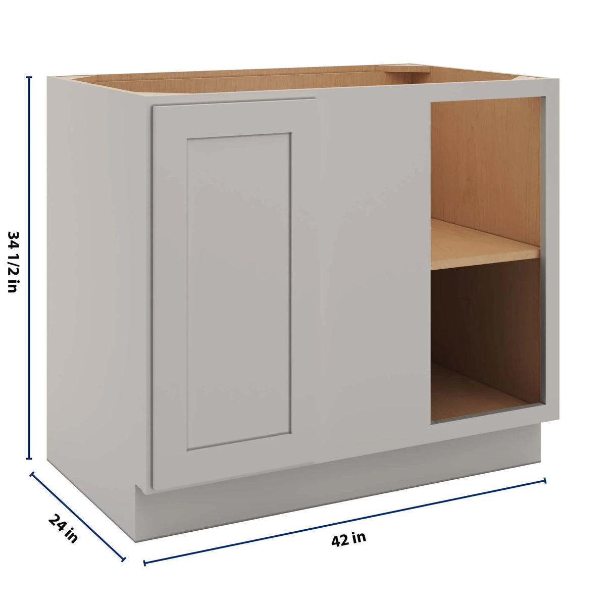 CNC Luxor 5-Piece Misty Grey 42 To 45" W X 34 1/2" H Full Height Blind Base Cabinet